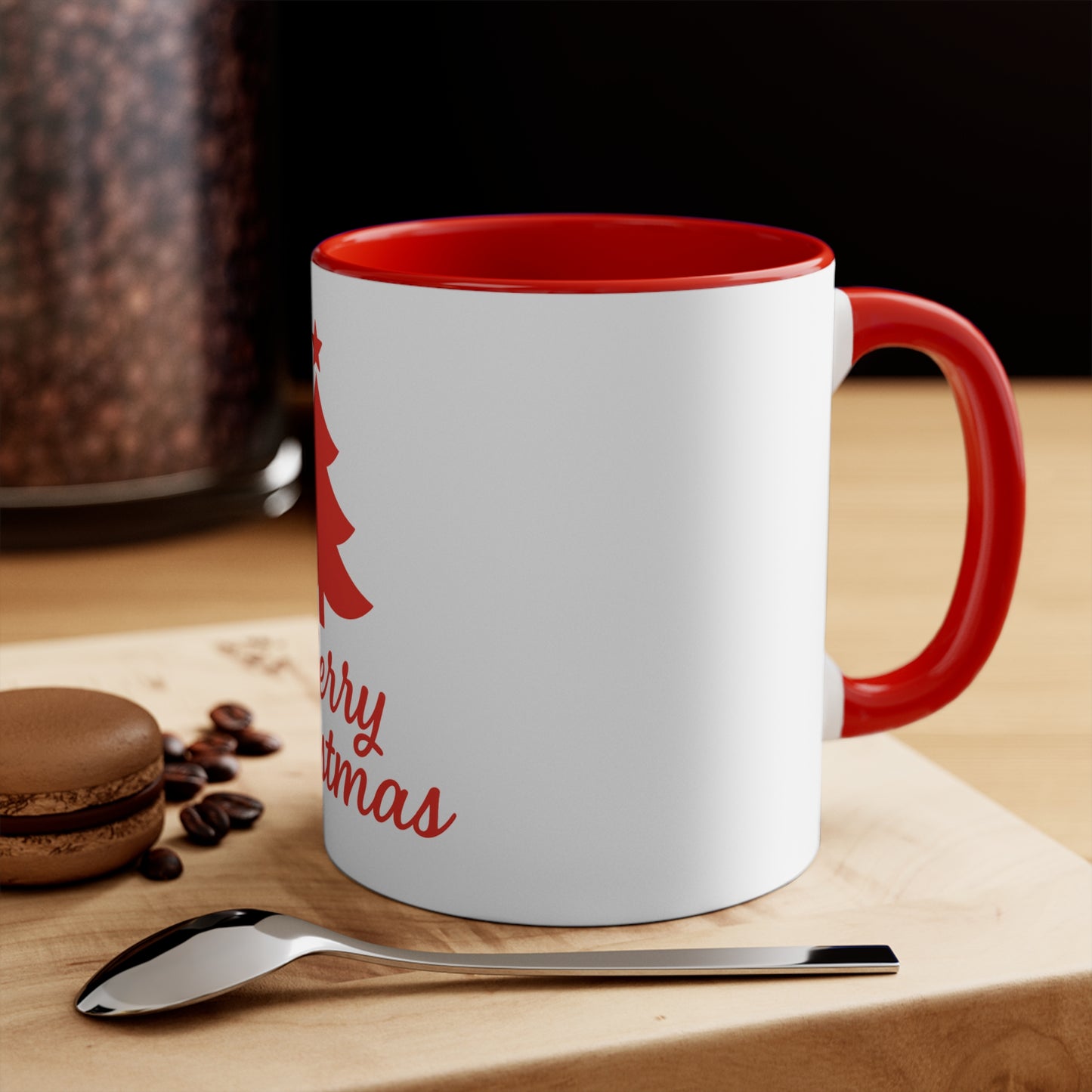 Merry Christmas Accent Mug - Festive Holiday Coffee Cup