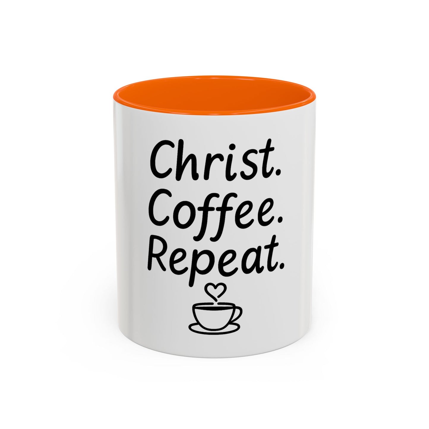 Christ Coffee Repeat Accent Mug | Christian Coffee Cup | 11oz