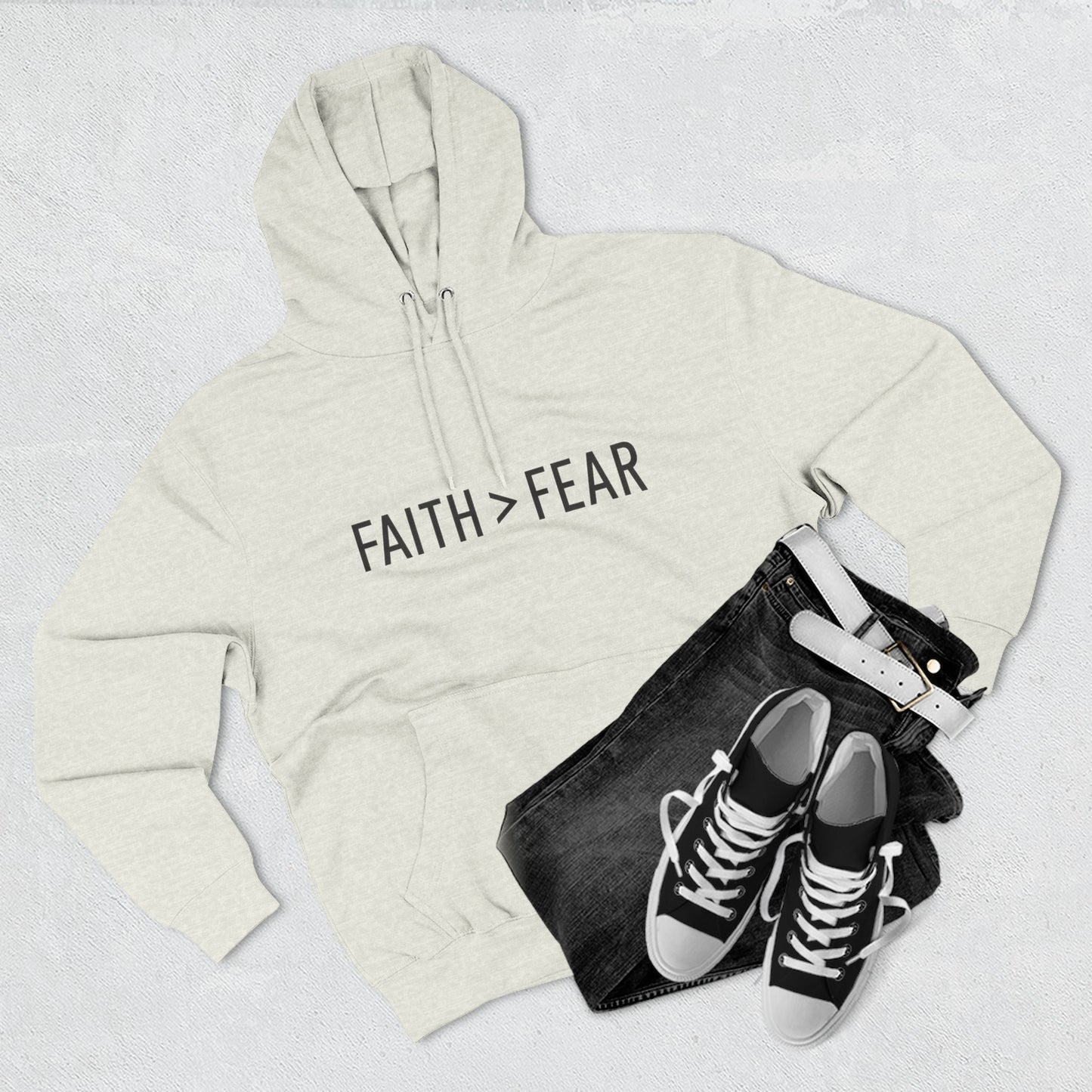Faith Over Fear Unisex Hoodie – Christian Affirmation Apparel | Cozy & Bold Statement Piece