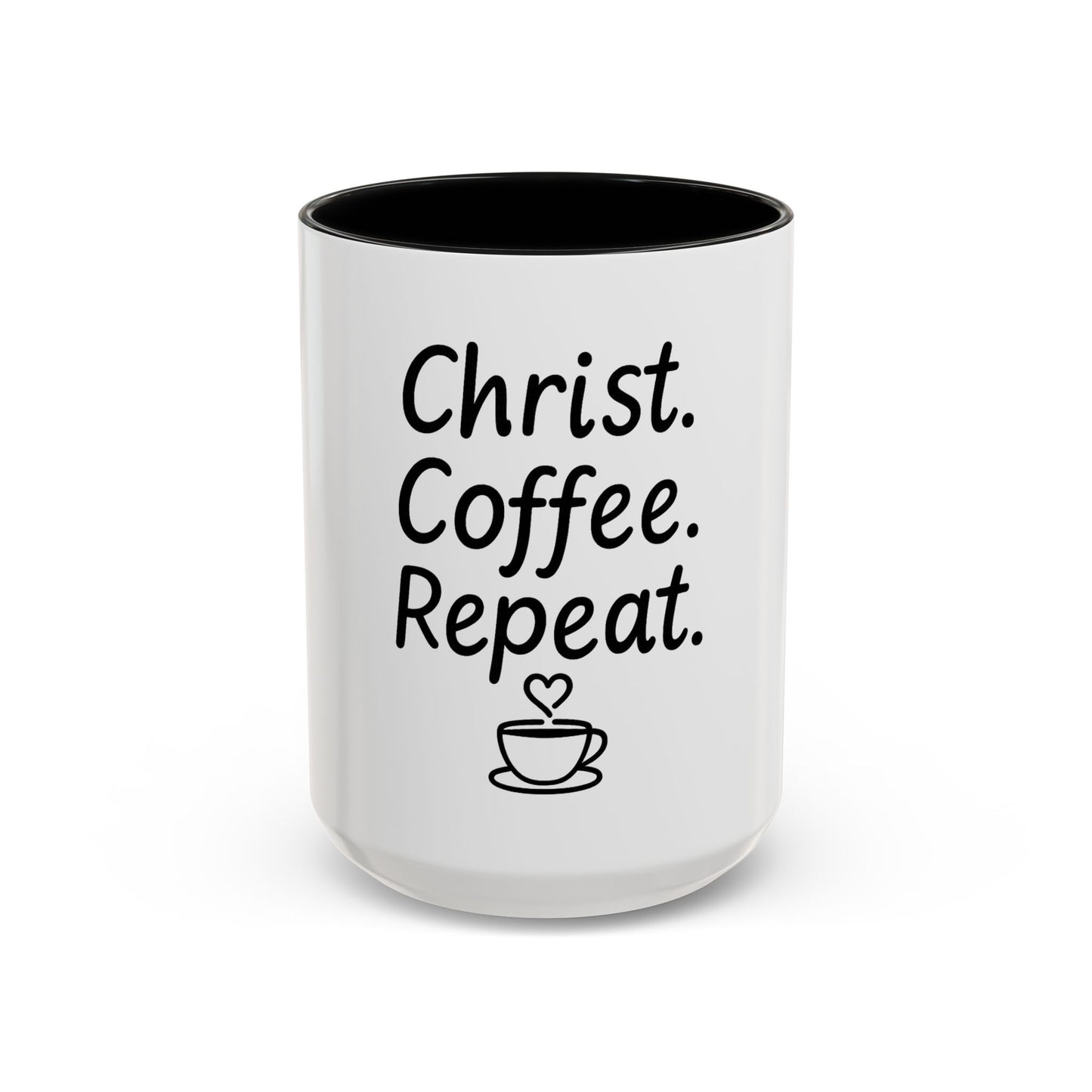 Christ Coffee Repeat Accent Mug | Christian Coffee Cup | 11oz