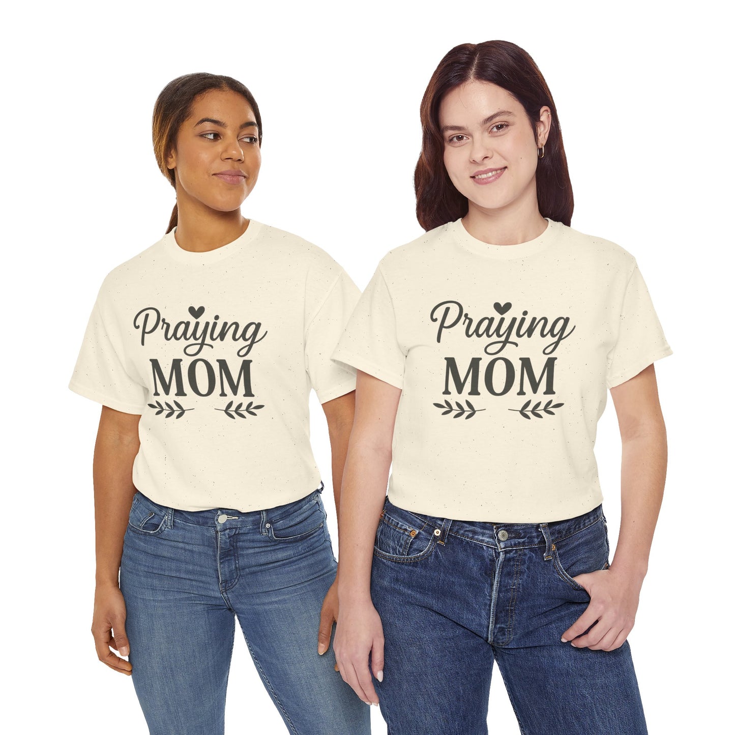 Praying Mom Unisex Heavy Cotton Tee – Christian Faith Shirt for Moms | Bold & Blessed Apparel