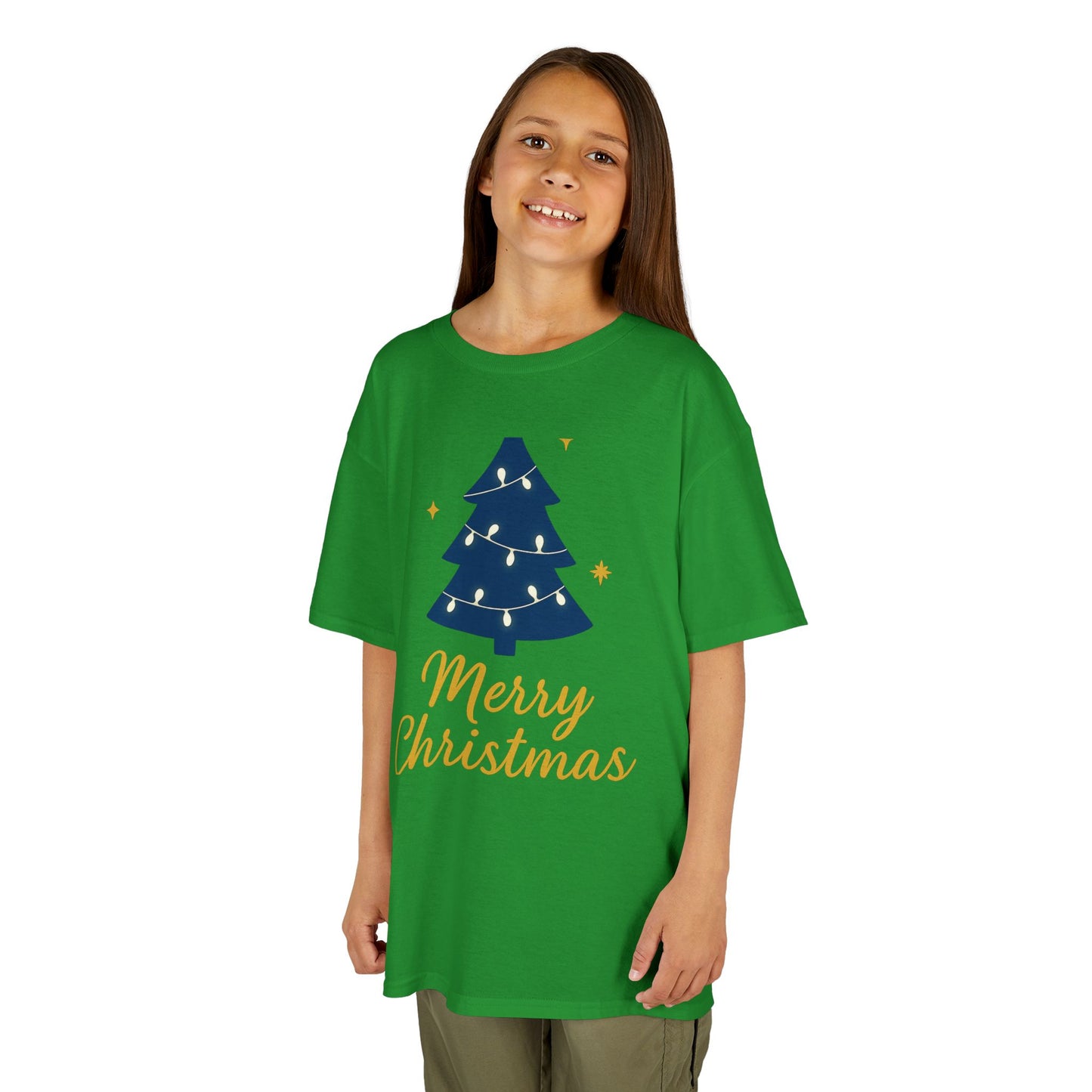Merry Christmas Kids Heavy Cotton Tee – Christian Holiday Shirt for Children