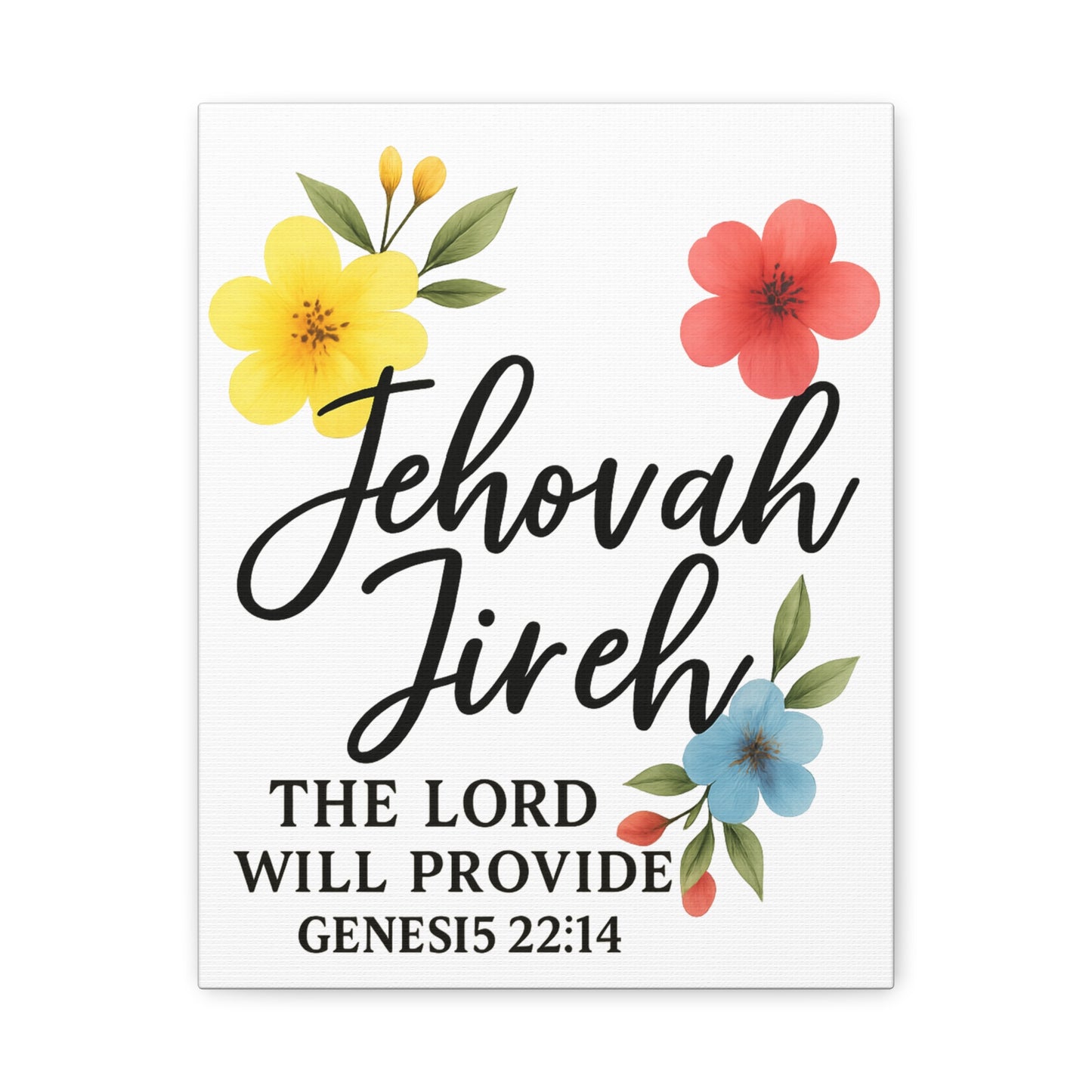 Jehova Jireh Wall Art – Genesis 24:14 Scripture Print for Home Decor Matte Canvas, Stretched, 1.25"
