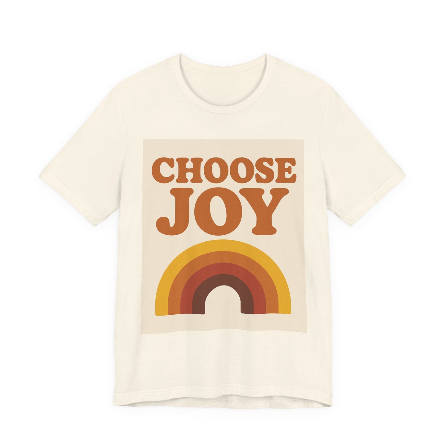 Retro Rainbow Choose Joy Tee, Unisex T-Shirt, Positive Vibes Shirt, Gift for Her, Summer Clothing, Joyful Apparel