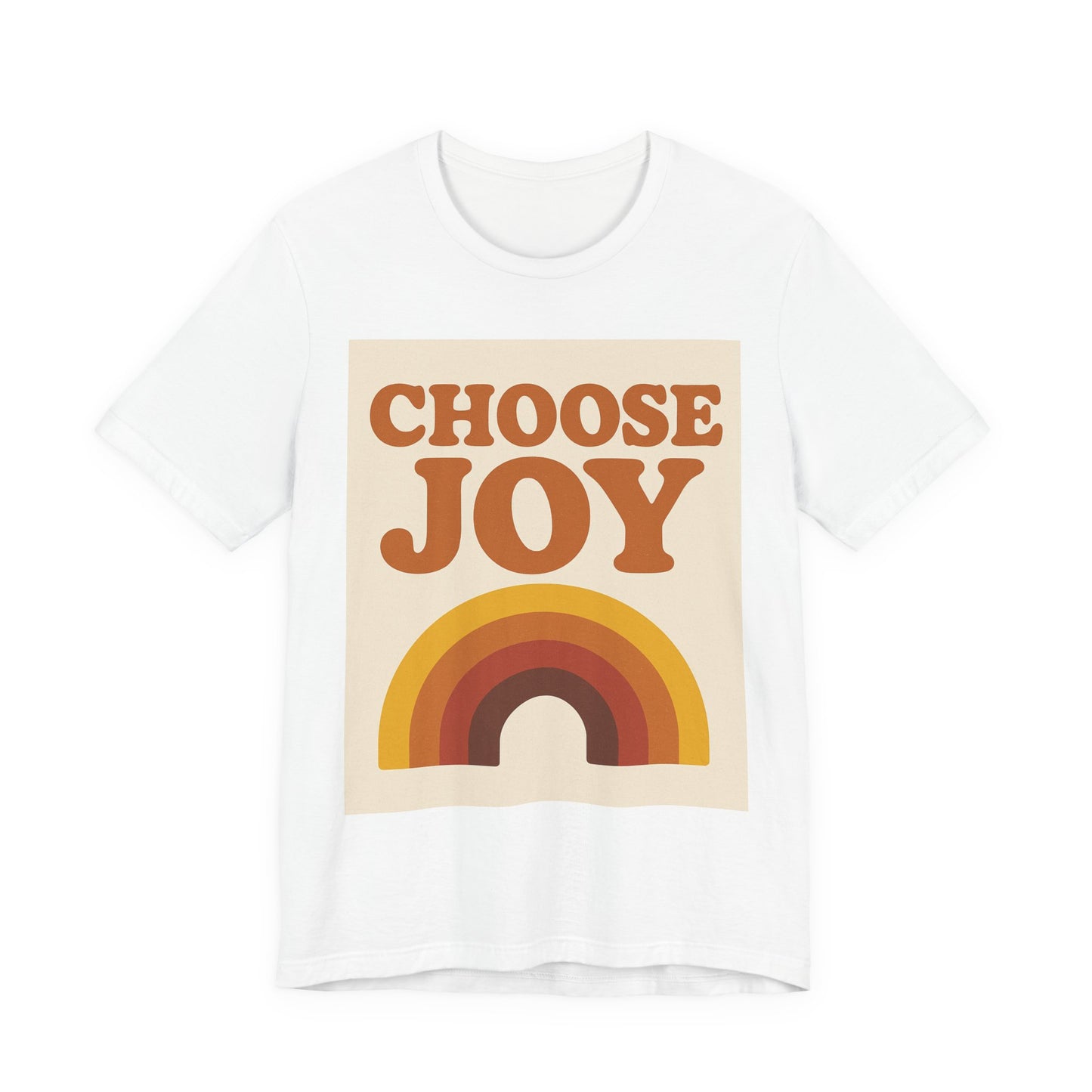 Retro Rainbow Choose Joy Tee, Unisex T-Shirt, Positive Vibes Shirt, Gift for Her, Summer Clothing, Joyful Apparel