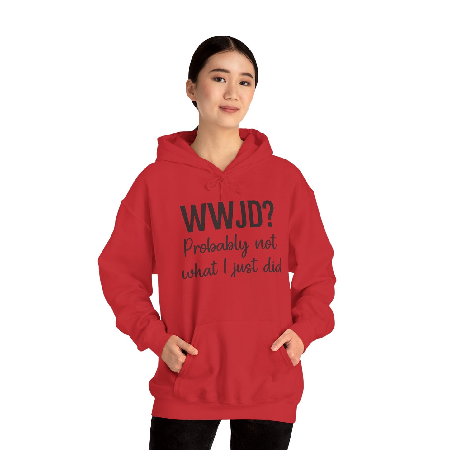 WWJD Hoodie – Funny Christian Sweatshirt with Relatable Faith Humor.