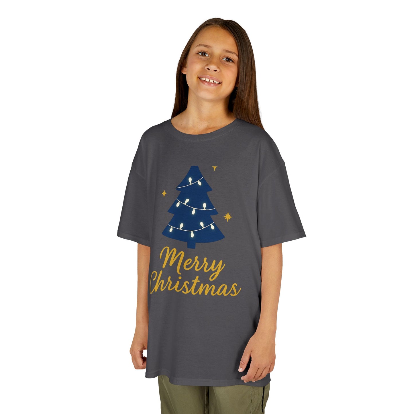 Merry Christmas Kids Heavy Cotton Tee – Christian Holiday Shirt for Children