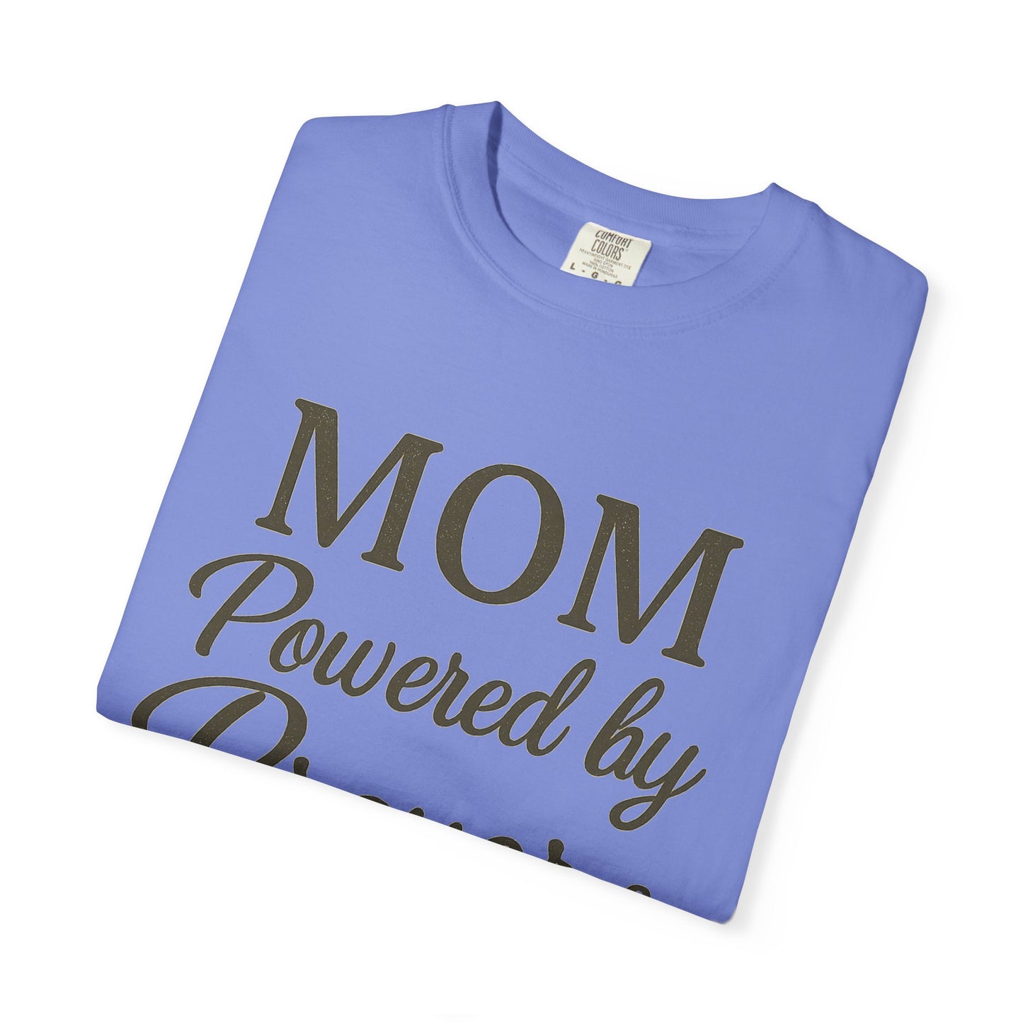 Mom Powered by Prayer & Coffee T-Shirt – Christian Faith Tee for Moms | Bold & Cozy Everyday Wear