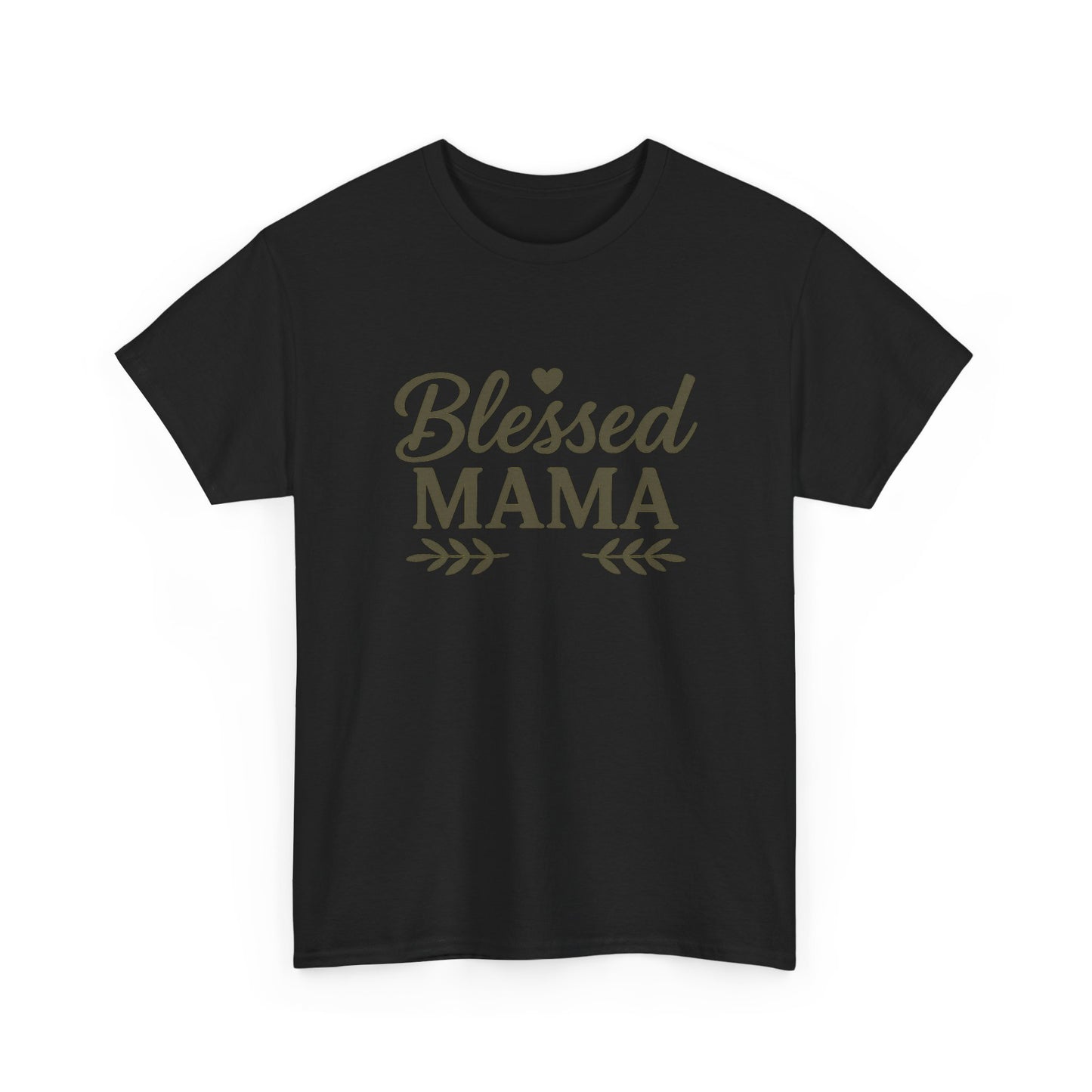 Blessed Mama Heavy Cotton Tee – Christian Faith Shirt for Moms | Soft & Stylish Everyday Wear