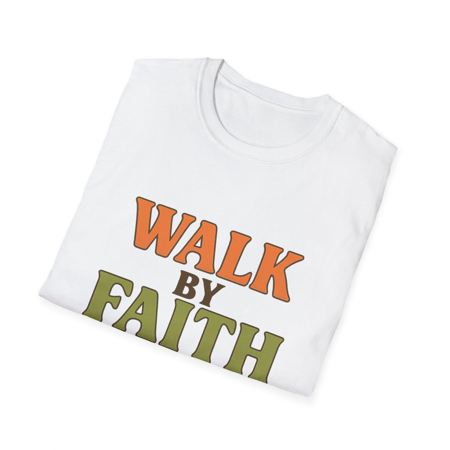 Walk by Faith Not by Sight Christian T-Shirt – Inspirational Bible Verse Tee for Women & Men.