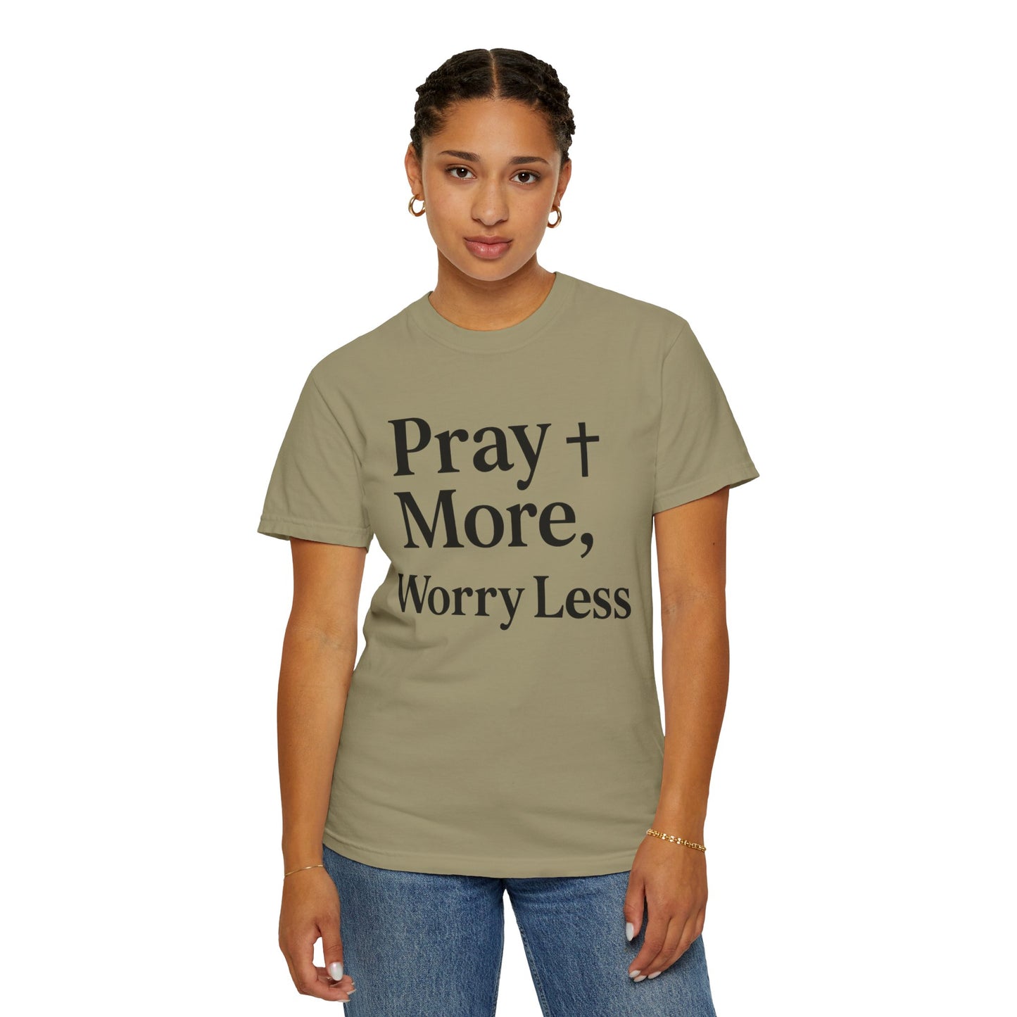 Pray More Worry Less Christian T-Shirt | Inspirational Unisex Tee