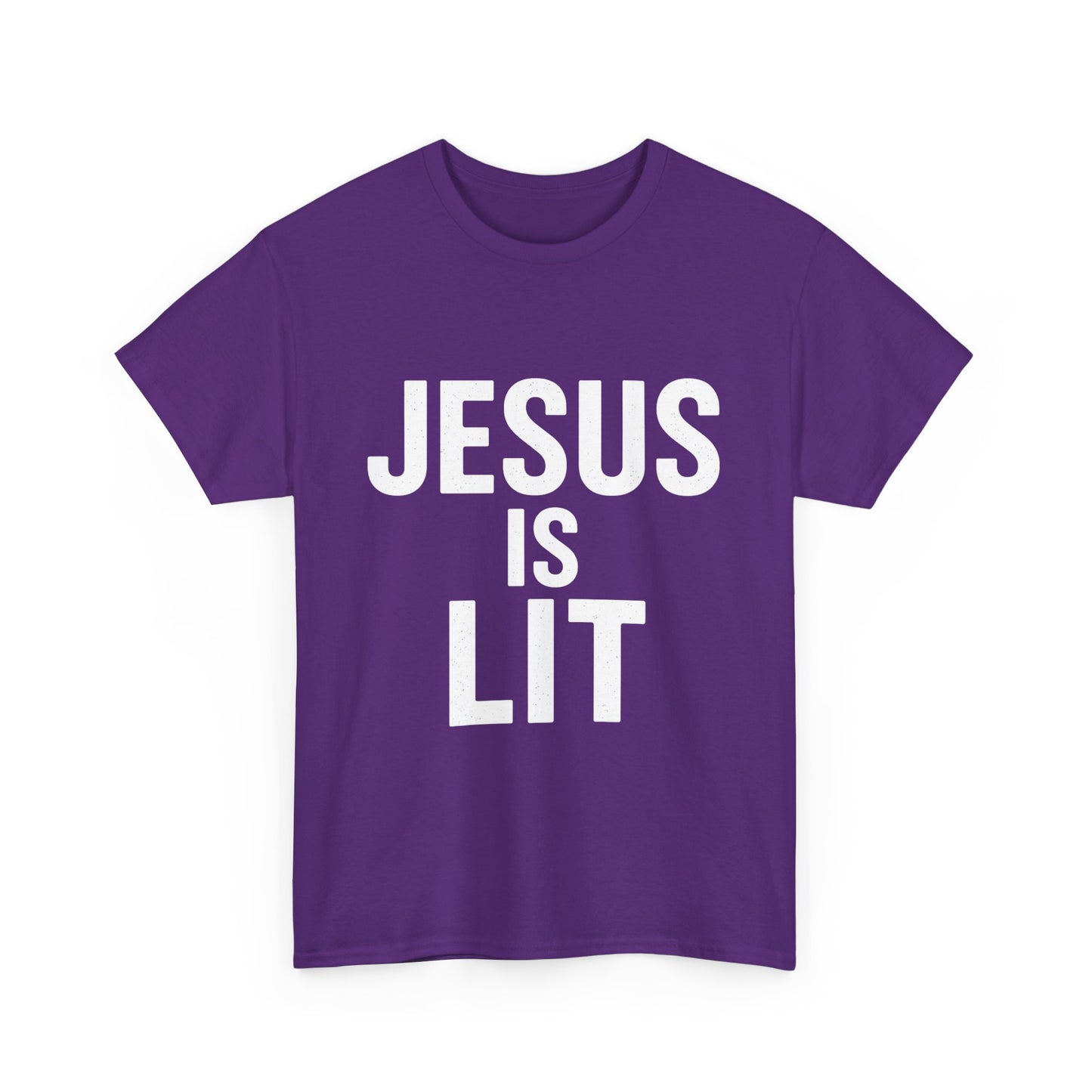 Jesus Is Lit Heavy Cotton Tee | Bold Christian Streetwear