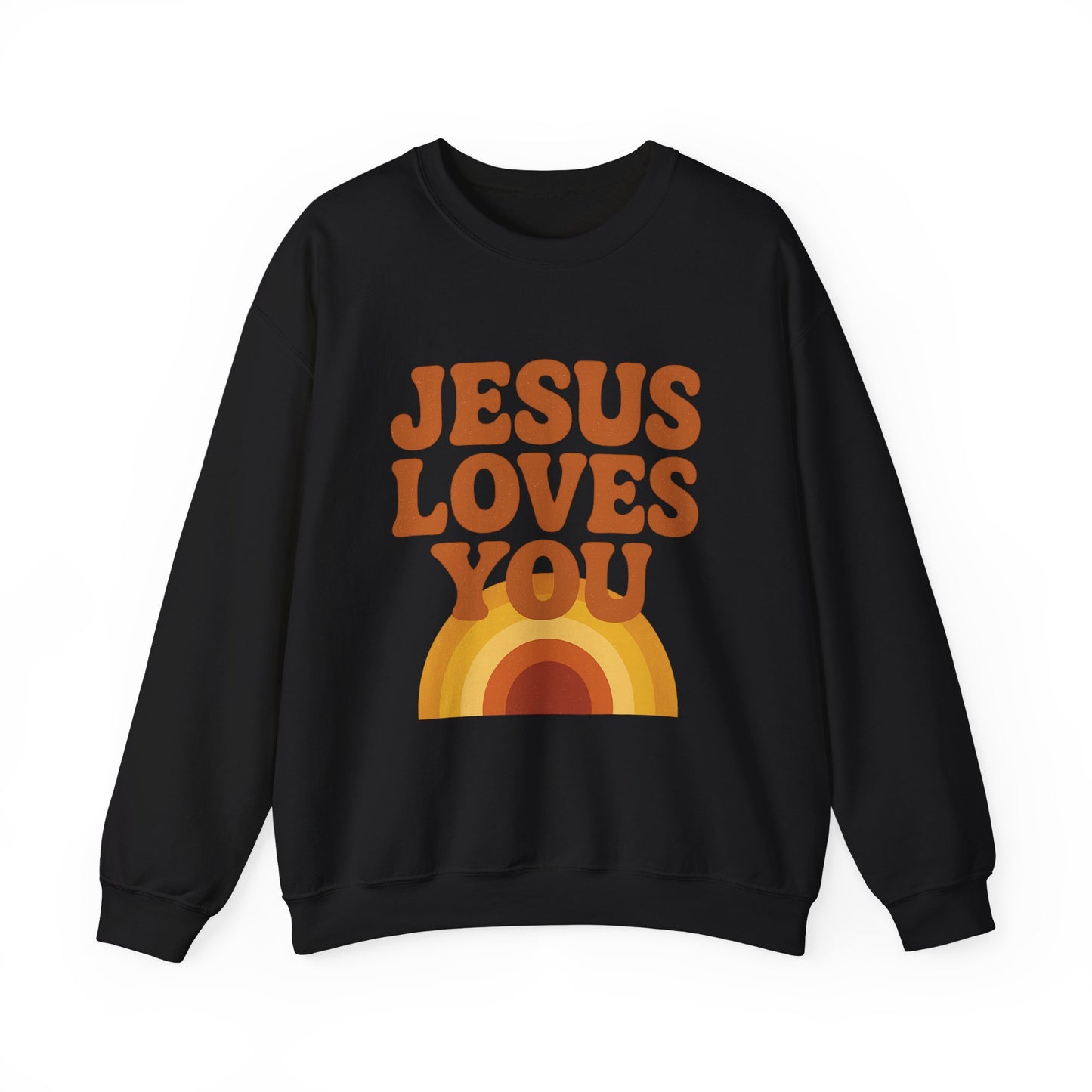 Retro Jesus Loves You Sweatshirt, Cozy Christian Apparel, Unisex Crewneck, Faith-Based Gift, Perfect for Church Events, Casual Wear