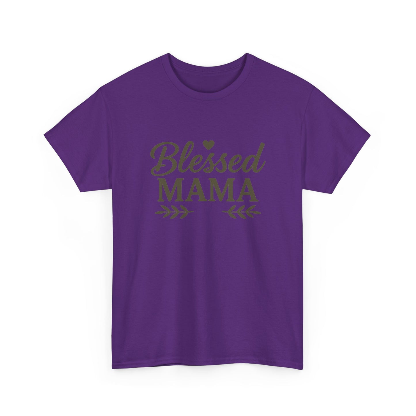 Blessed Mama Heavy Cotton Tee – Christian Faith Shirt for Moms | Soft & Stylish Everyday Wear