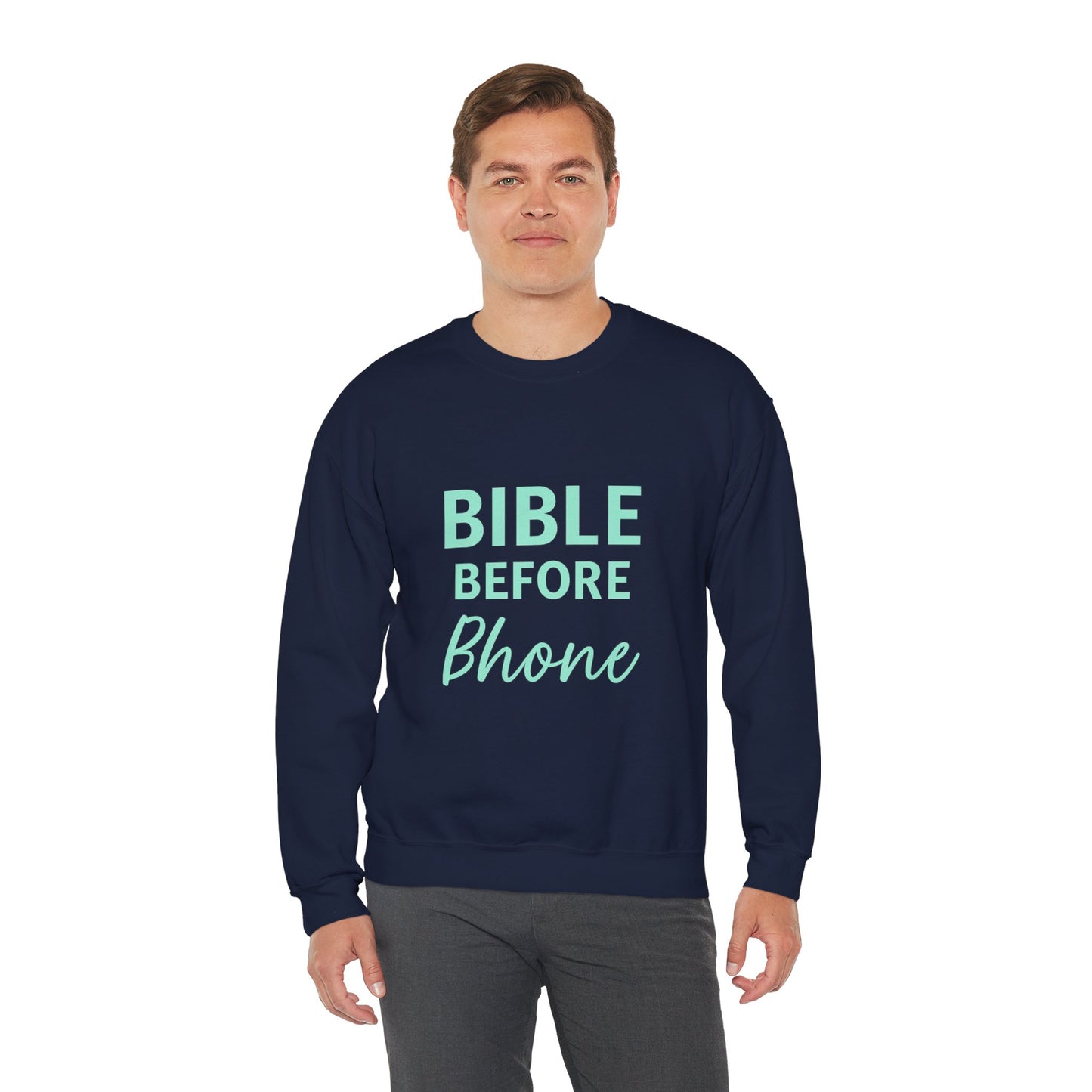 “Bible Before Phone Unisex Christian Sweatshirt”