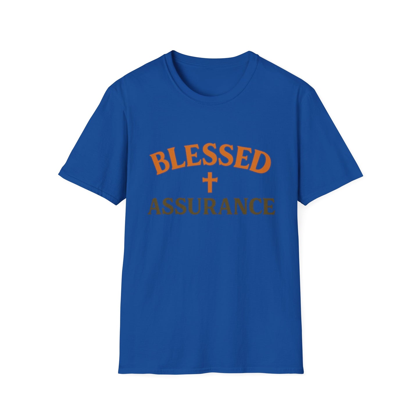 Blessed Assurance Christian T-Shirt – Softstyle Hymn-Inspired Faith Tee for Women & Men.