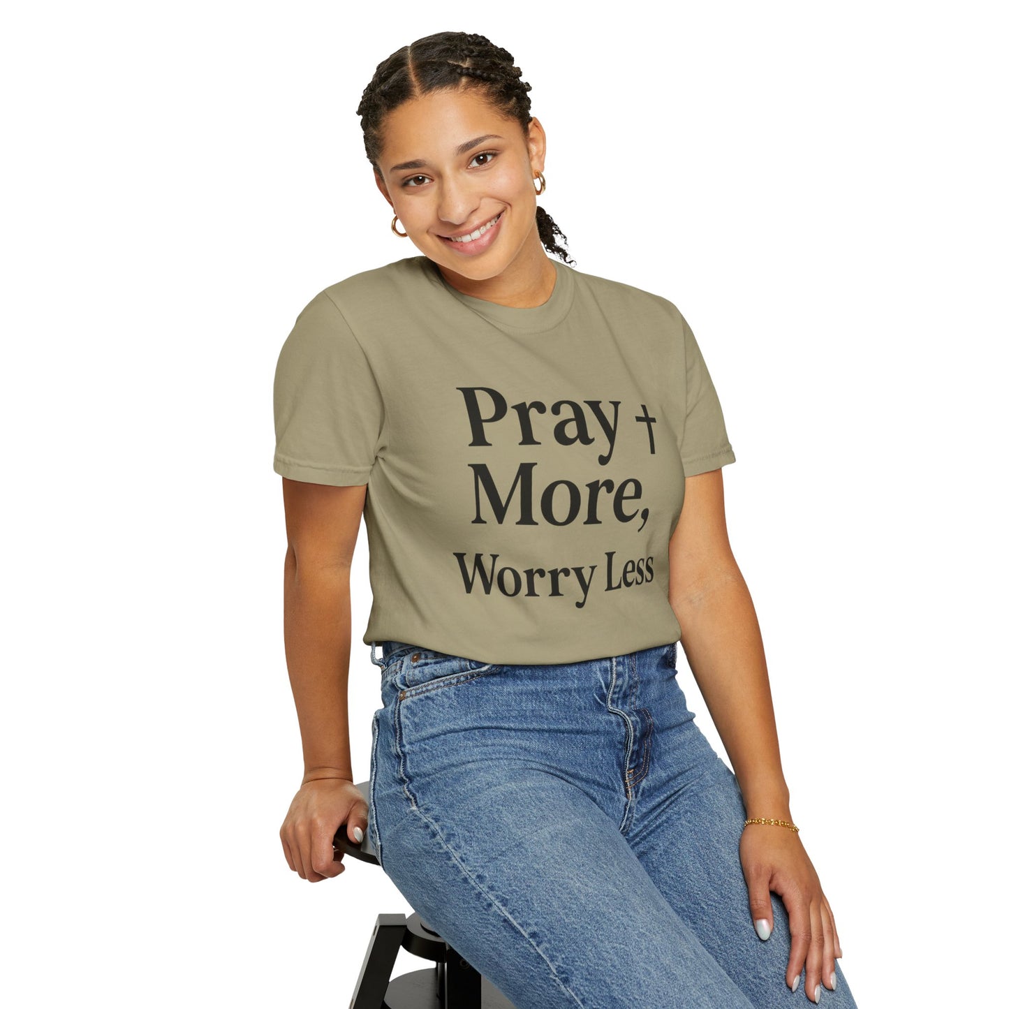 Pray More Worry Less Christian T-Shirt | Inspirational Unisex Tee