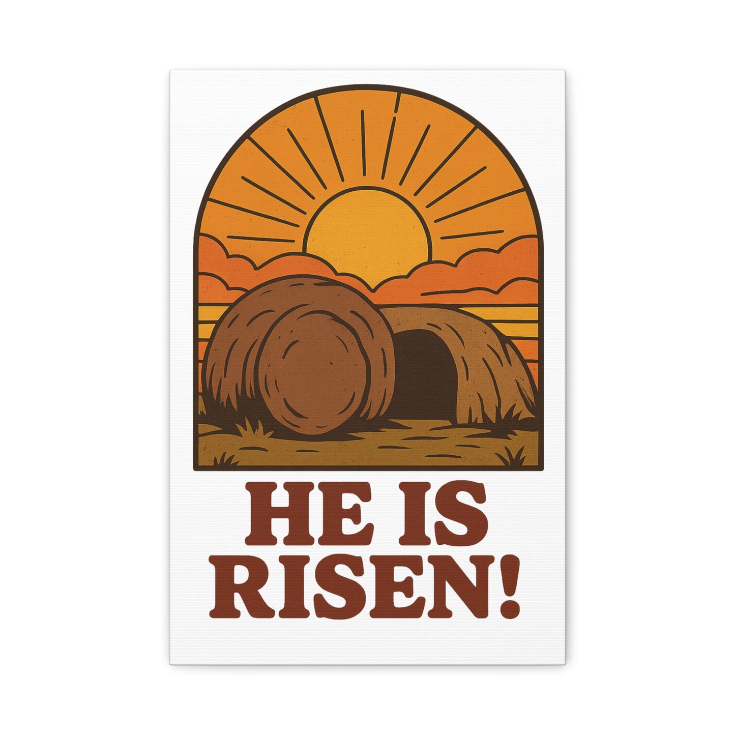 He Is Risen Wall Art | The Empty Tomb Christian Poster – Resurrection Morning Decor.