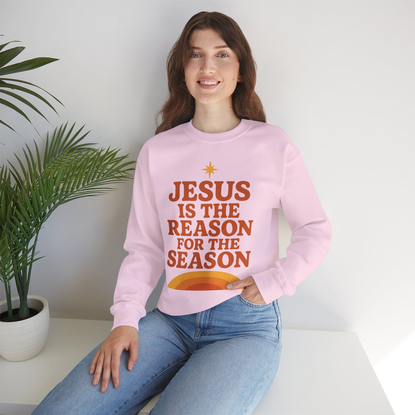 Jesus Is the Reason for the Season – Retro Unisex Christian Christmas Sweatshirt