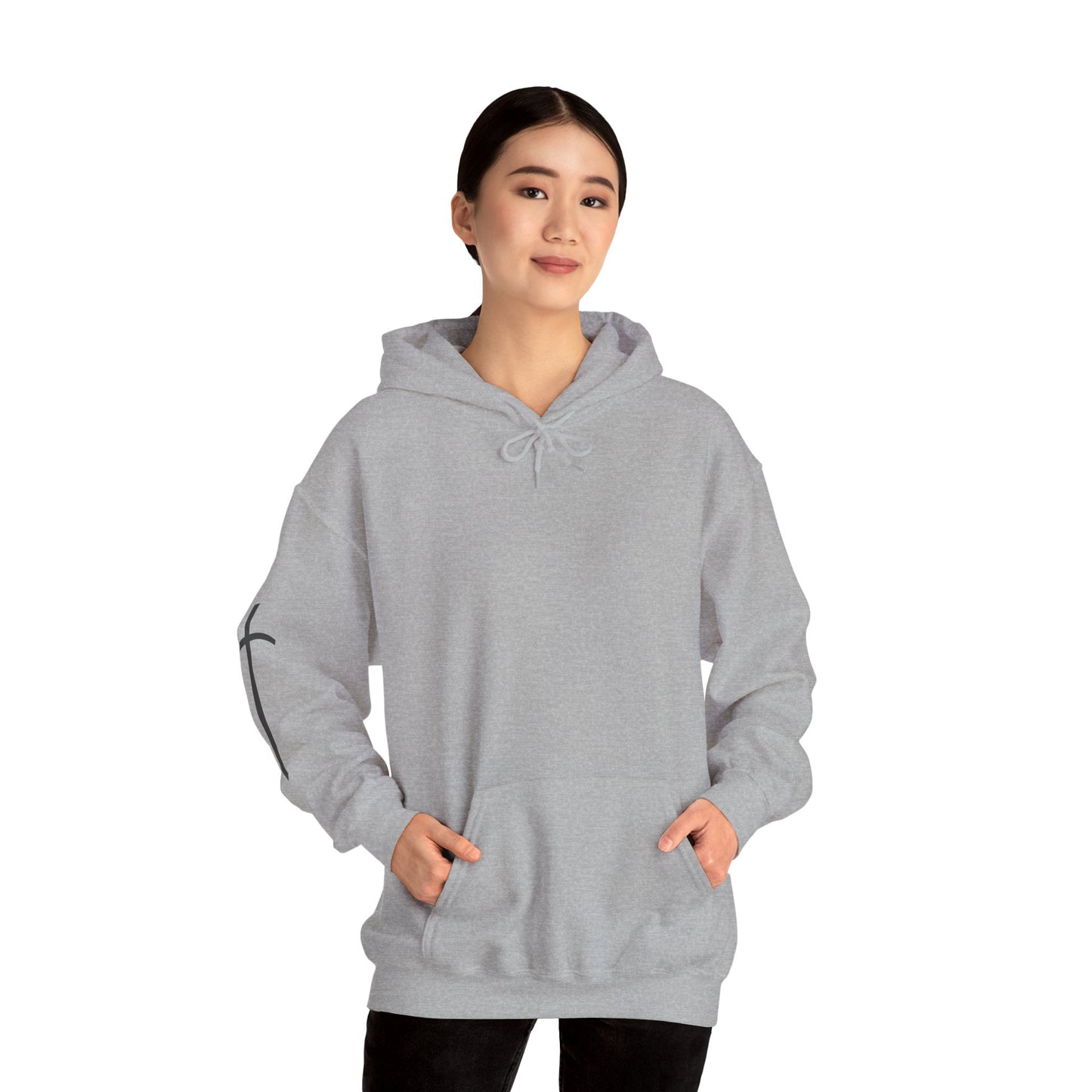 Cross Sleeve Unisex Hoodie | Faith Apparel | Heavy Blend Sweatshirt