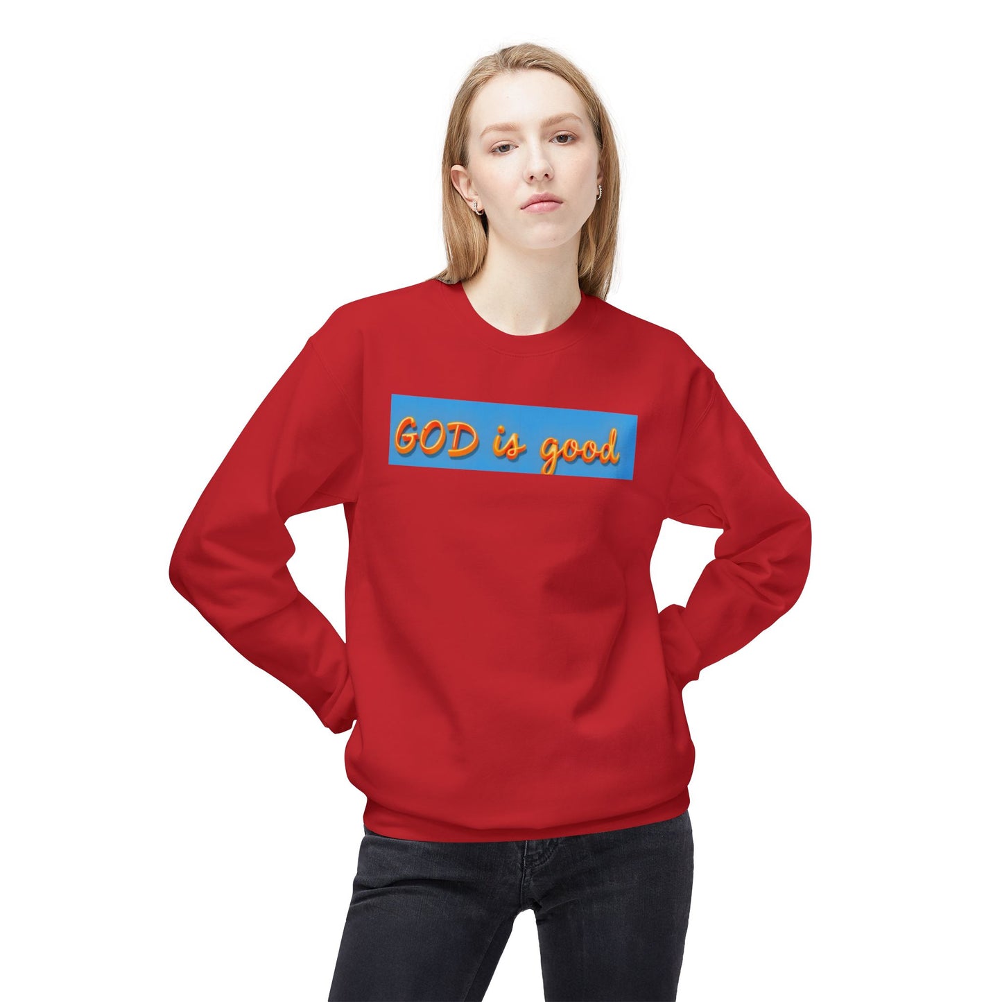 Inspirational Fleece Sweatshirt, Cozy Faith Crewneck, God is Good Apparel, Unisex Birthday Gift, Religious Winter Wear