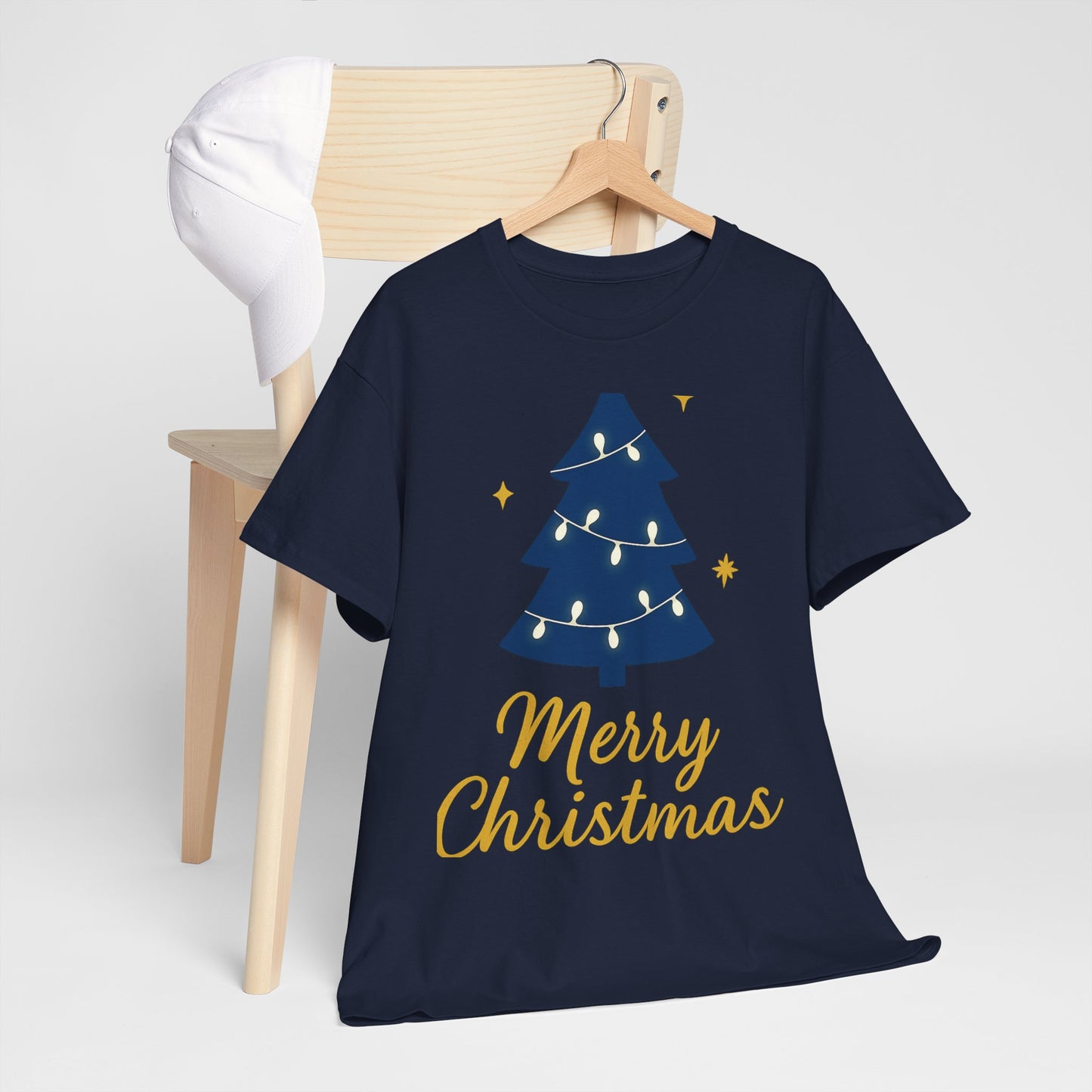 Merry Christmas Unisex Heavy Cotton Tee – Faith-Inspired Holiday Shirt