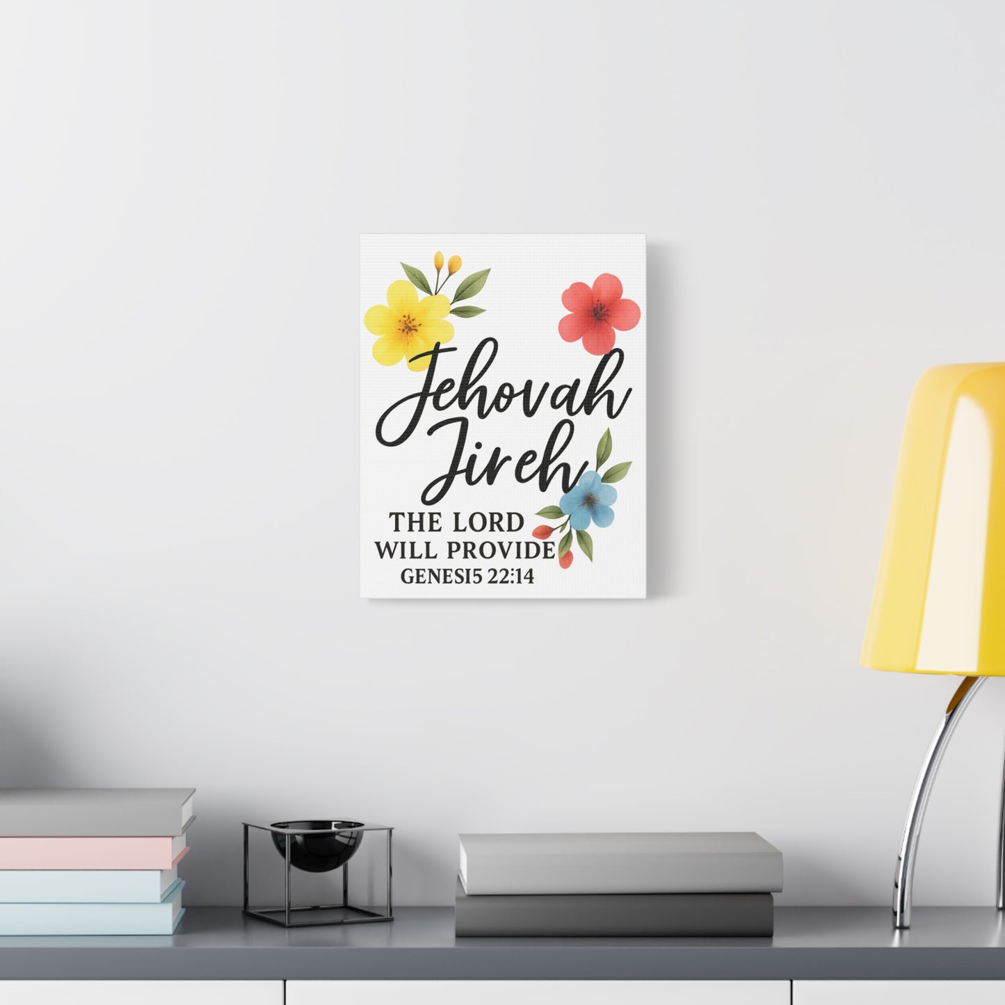 Jehova Jireh Wall Art – Genesis 24:14 Scripture Print for Home Decor Matte Canvas, Stretched, 1.25"