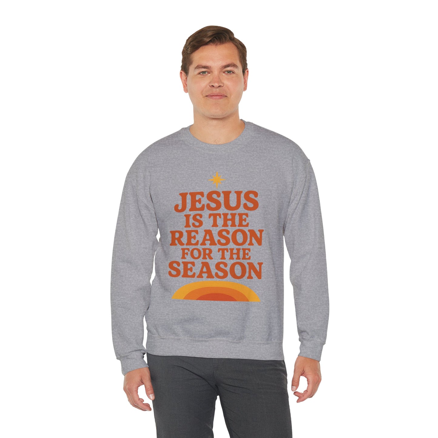 Jesus Is the Reason for the Season – Retro Unisex Christian Christmas Sweatshirt