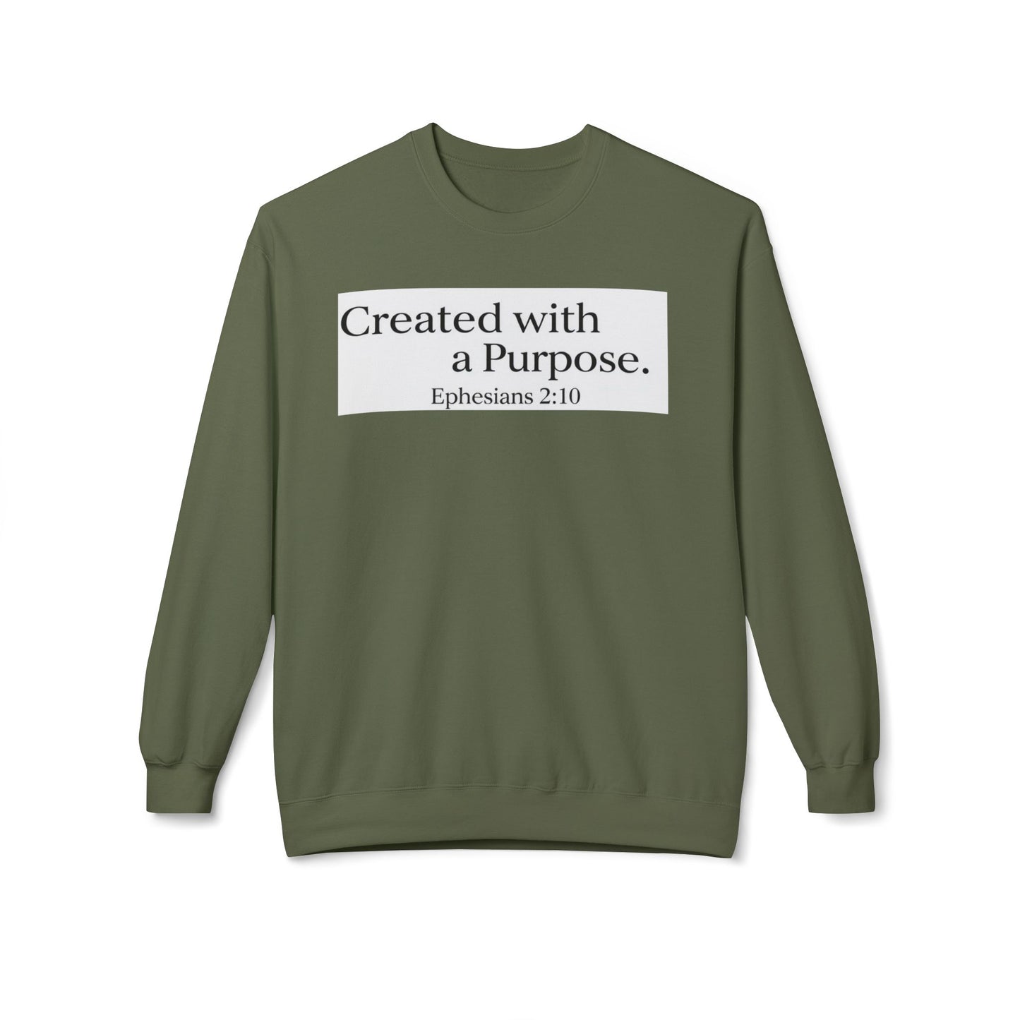 Unisex Inspirational Sweatshirt - Created with a Purpose, Ephesians 2:10, Cozy Gift for Faith Lovers, Casual Wear, Christian Apparel, [...]