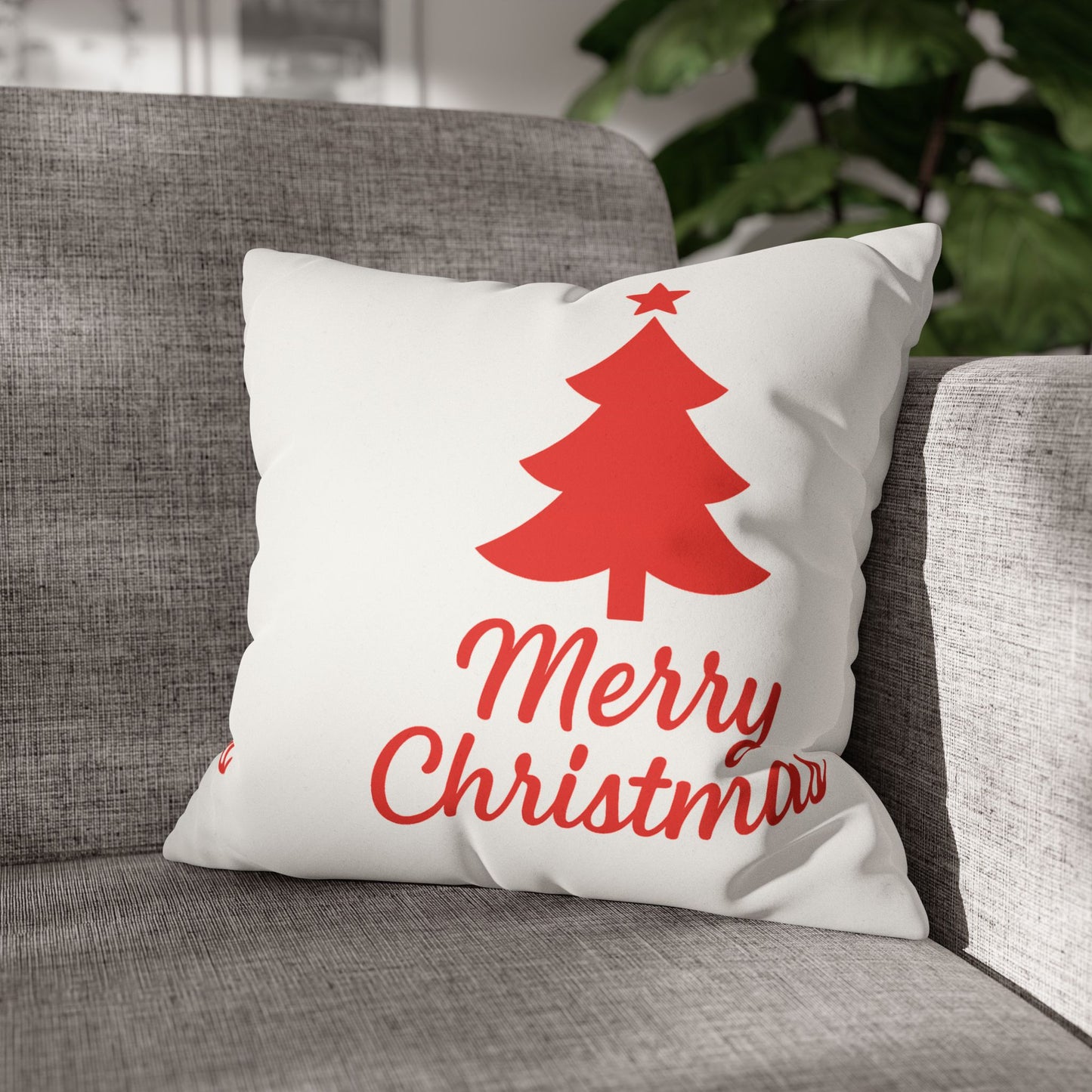 Merry Christmas Faux Suede Pillowcase