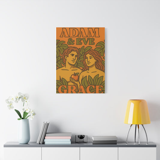 Adam and Eve Christian Wall Art – Vintage Bible Story Print for Faith-Inspired Decor.