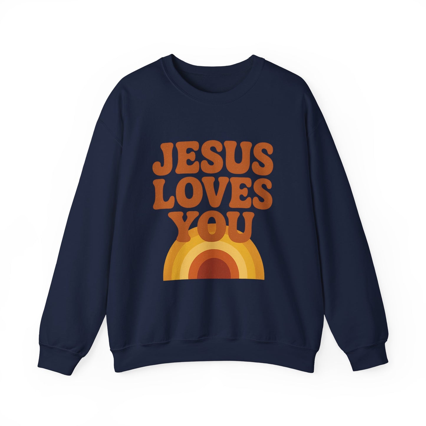 Retro Jesus Loves You Sweatshirt, Cozy Christian Apparel, Unisex Crewneck, Faith-Based Gift, Perfect for Church Events, Casual Wear