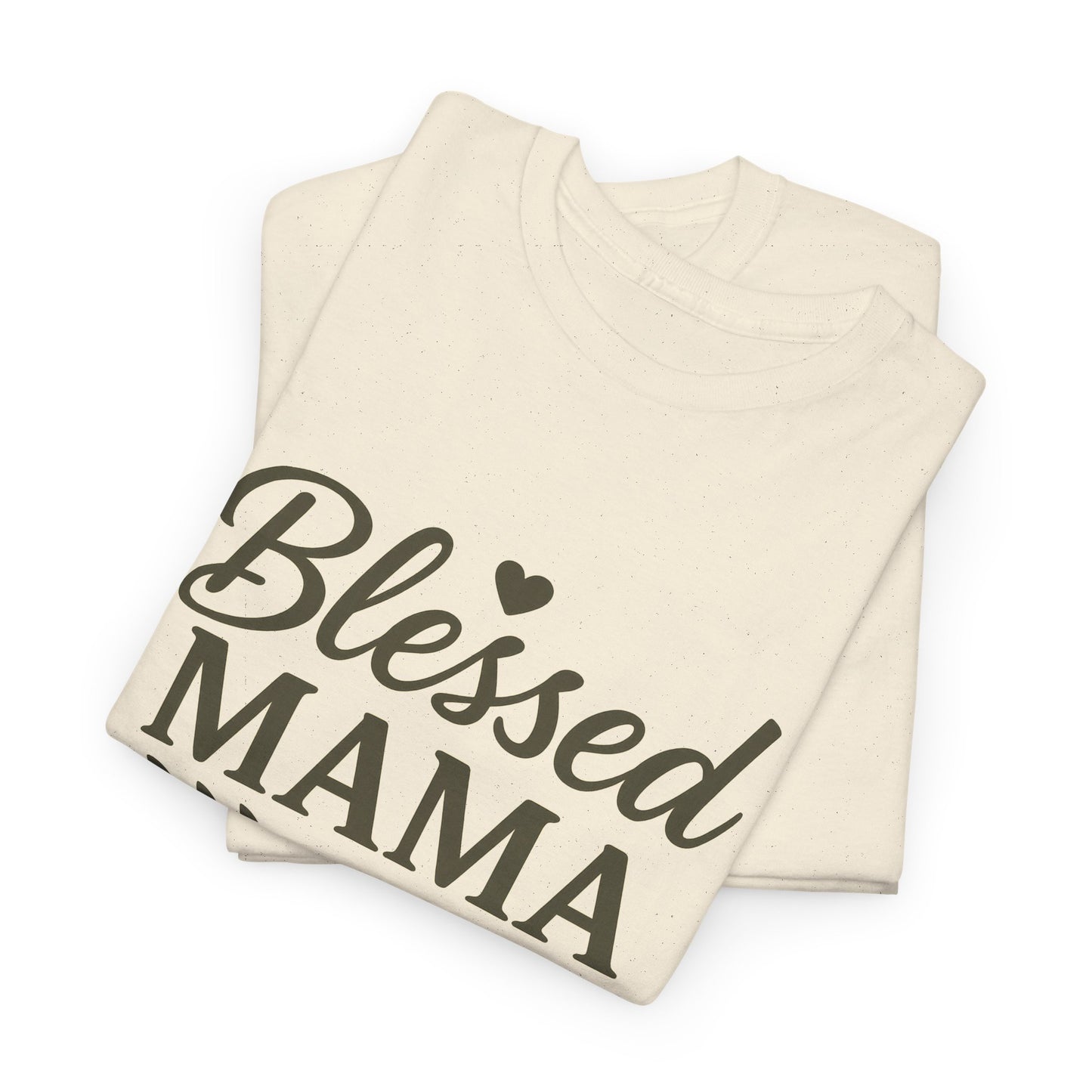 Blessed Mama Heavy Cotton Tee – Christian Faith Shirt for Moms | Soft & Stylish Everyday Wear