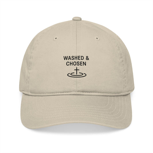 Washed and Chosen Organic Baseball Hat | Christian Faith Cap