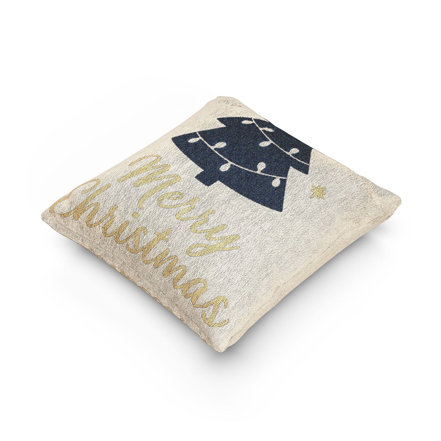 Merry Christmas Woven Pillow – Festive Christian Holiday Decor