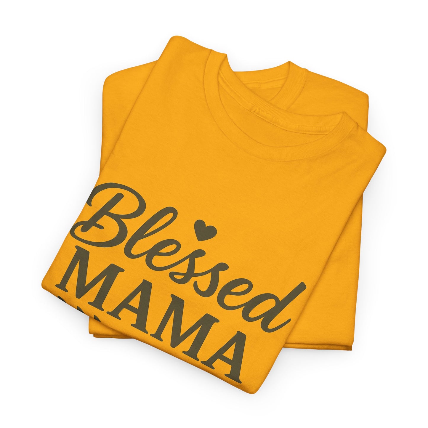 Blessed Mama Heavy Cotton Tee – Christian Faith Shirt for Moms | Soft & Stylish Everyday Wear
