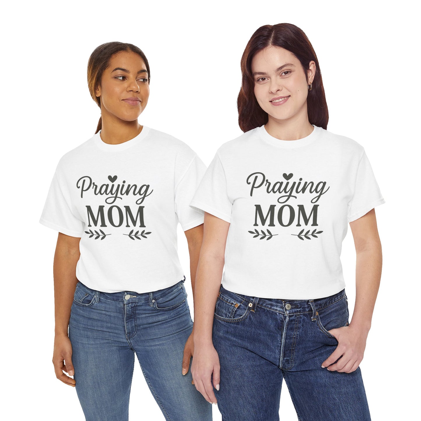 Praying Mom Unisex Heavy Cotton Tee – Christian Faith Shirt for Moms | Bold & Blessed Apparel