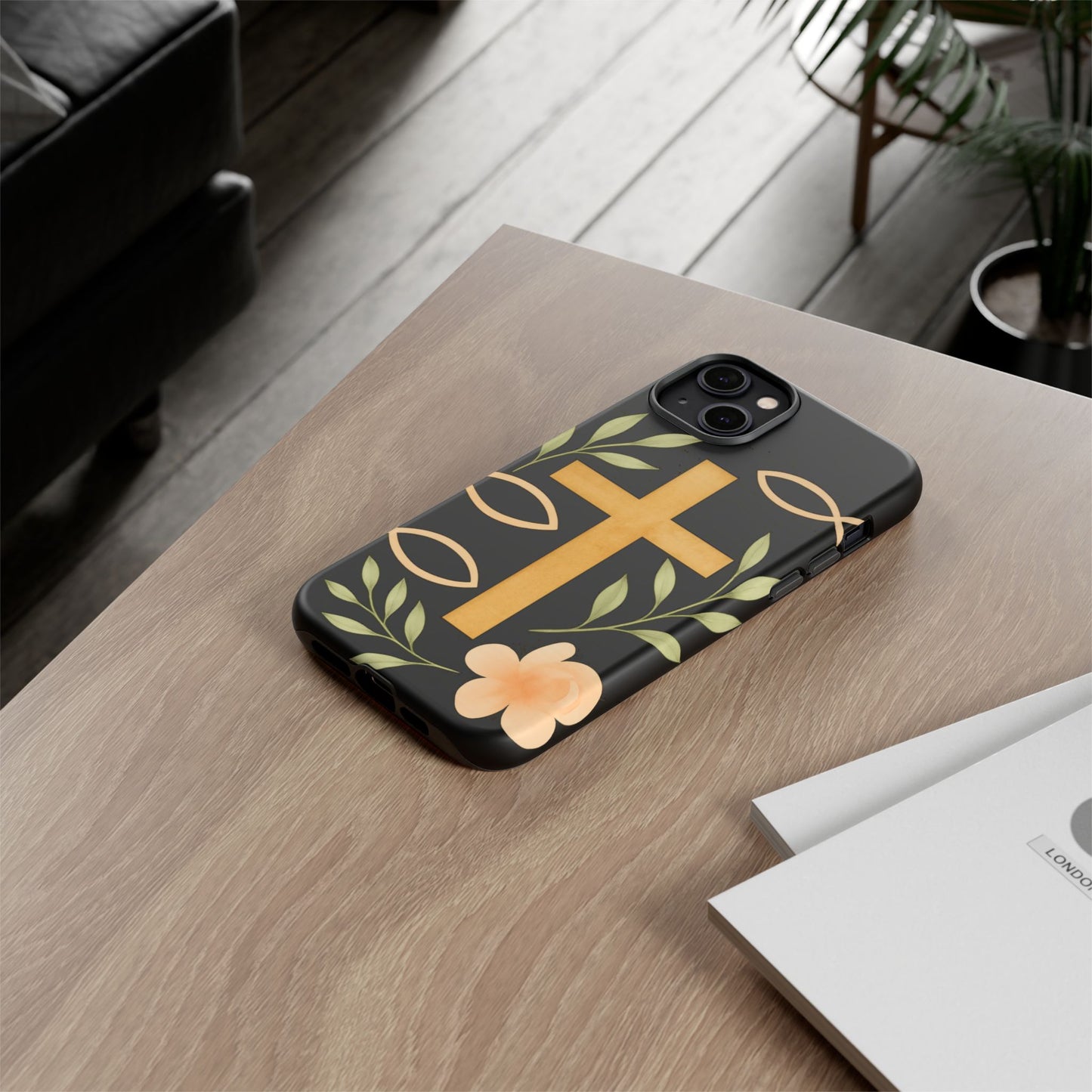 Christian Faith Phone Case with Floral Design