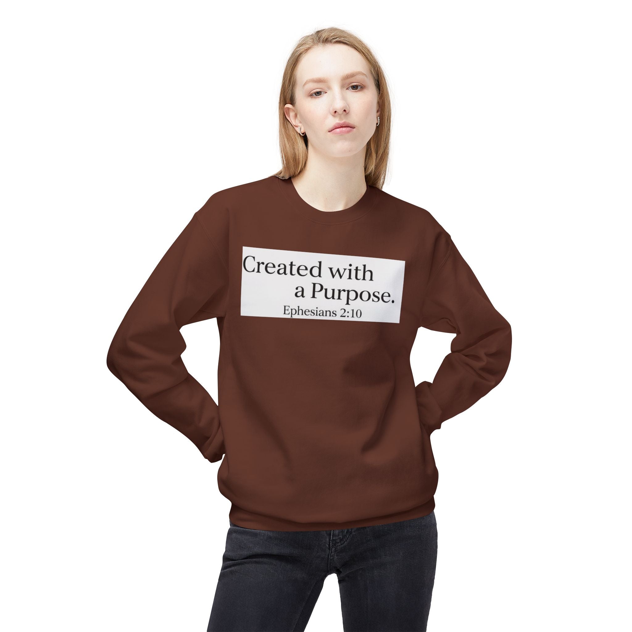 Created with a Purpose Ephesians 2:10, Christian Sweatshirt – Faith-Inspired Apparel