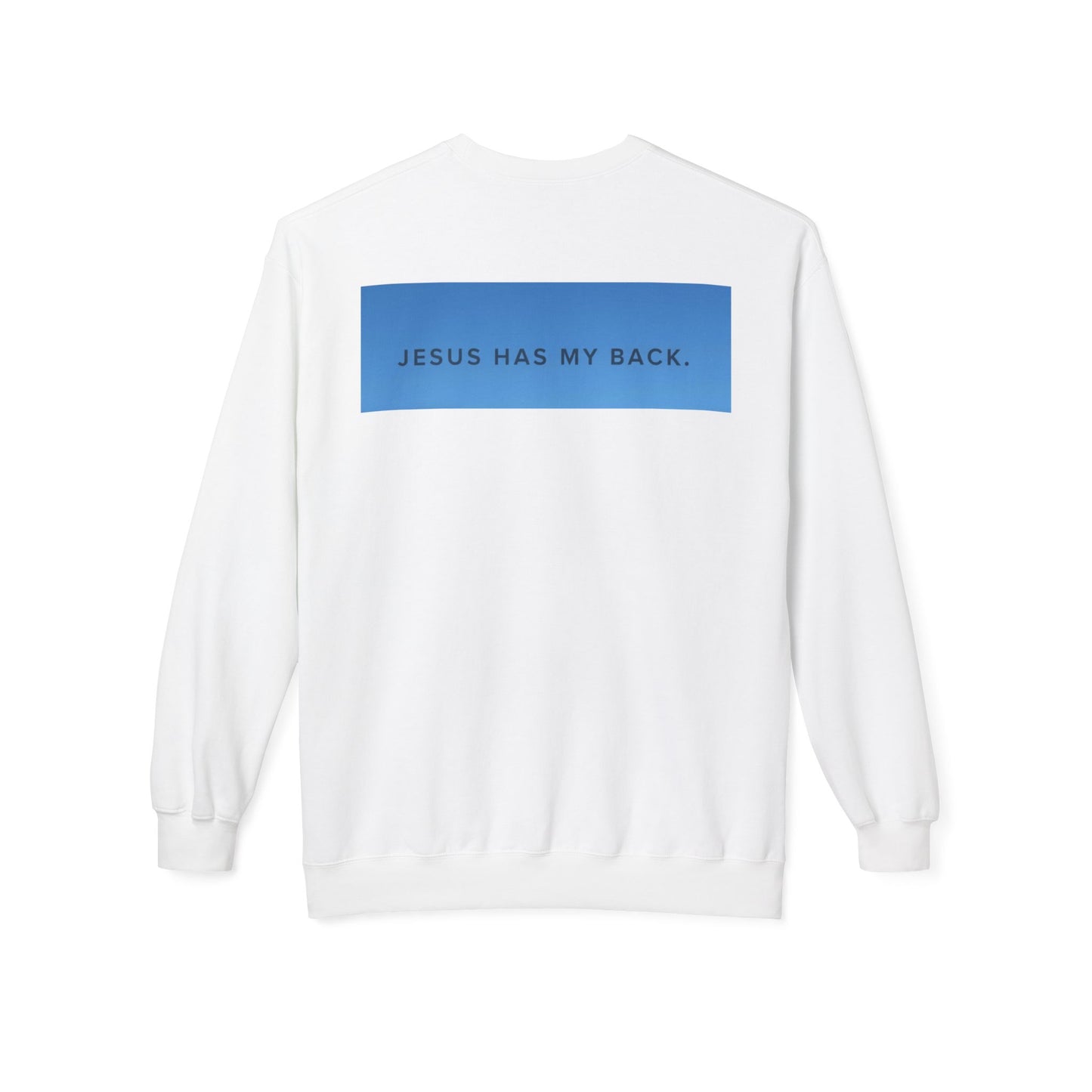 Faith-Inspired Soft Fleece Sweatshirt - Jesus Has My Back, Comfortable Crewneck, Inspirational Gift, Religious Apparel, Casual Wear, [...]