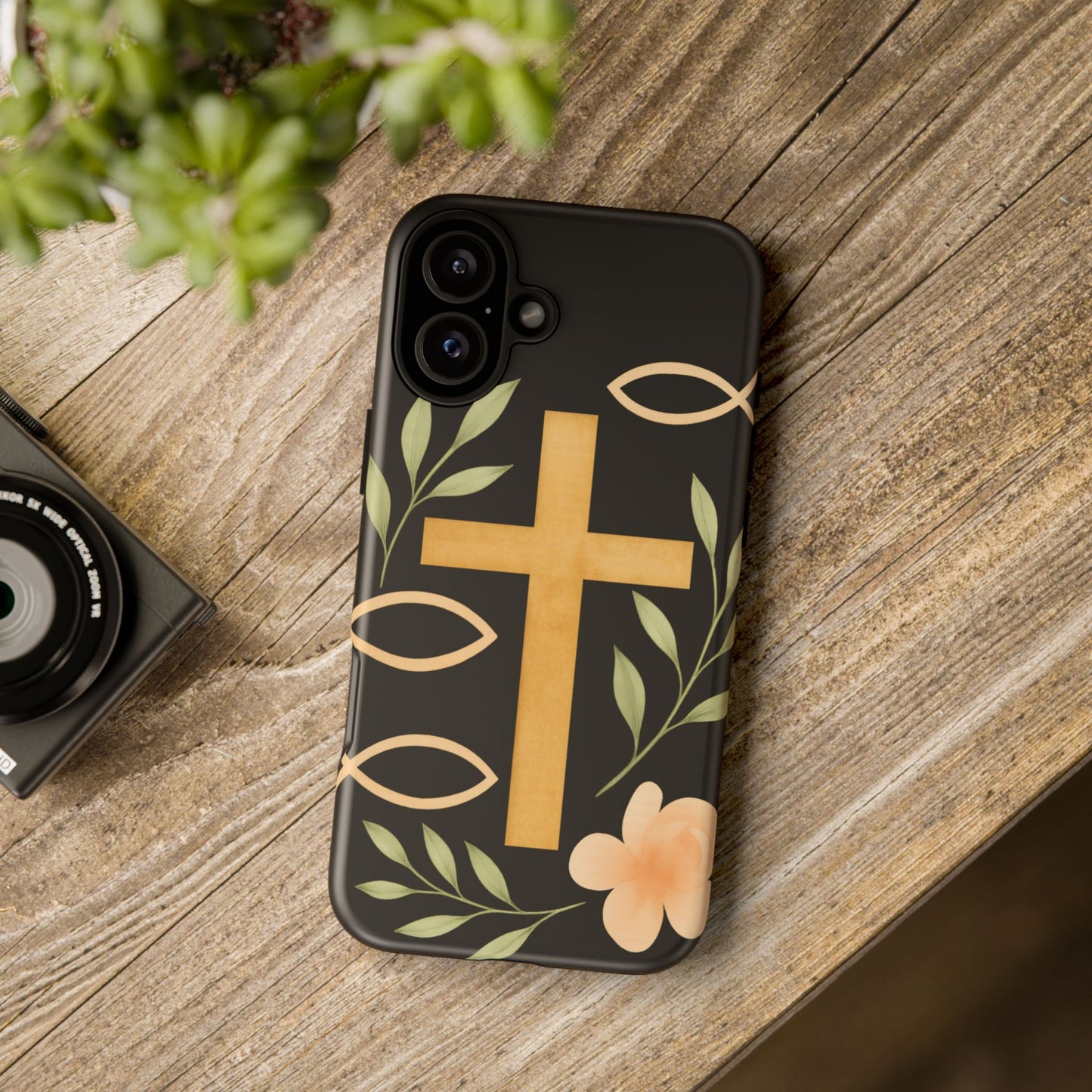 Christian Faith Phone Case with Floral Design