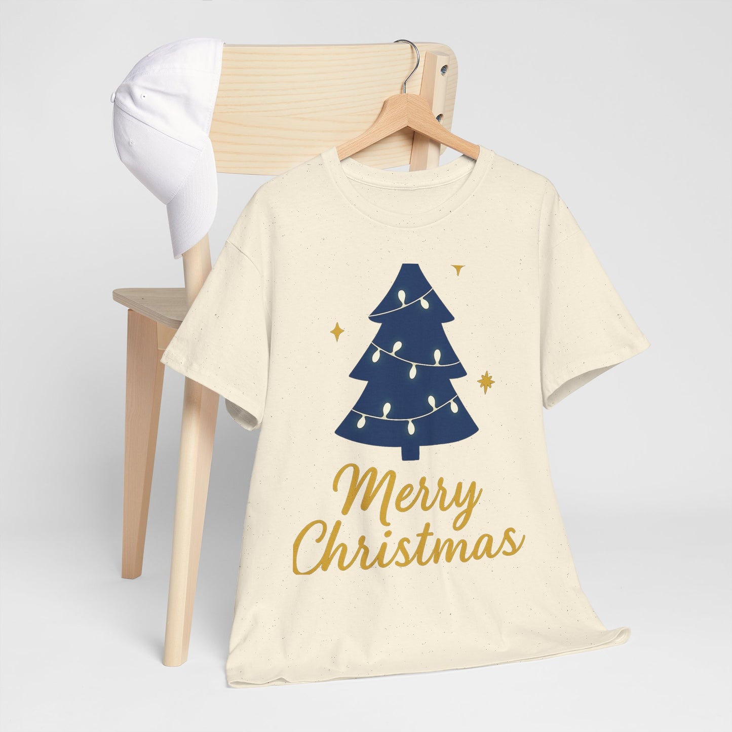 Merry Christmas Unisex Heavy Cotton Tee – Faith-Inspired Holiday Shirt