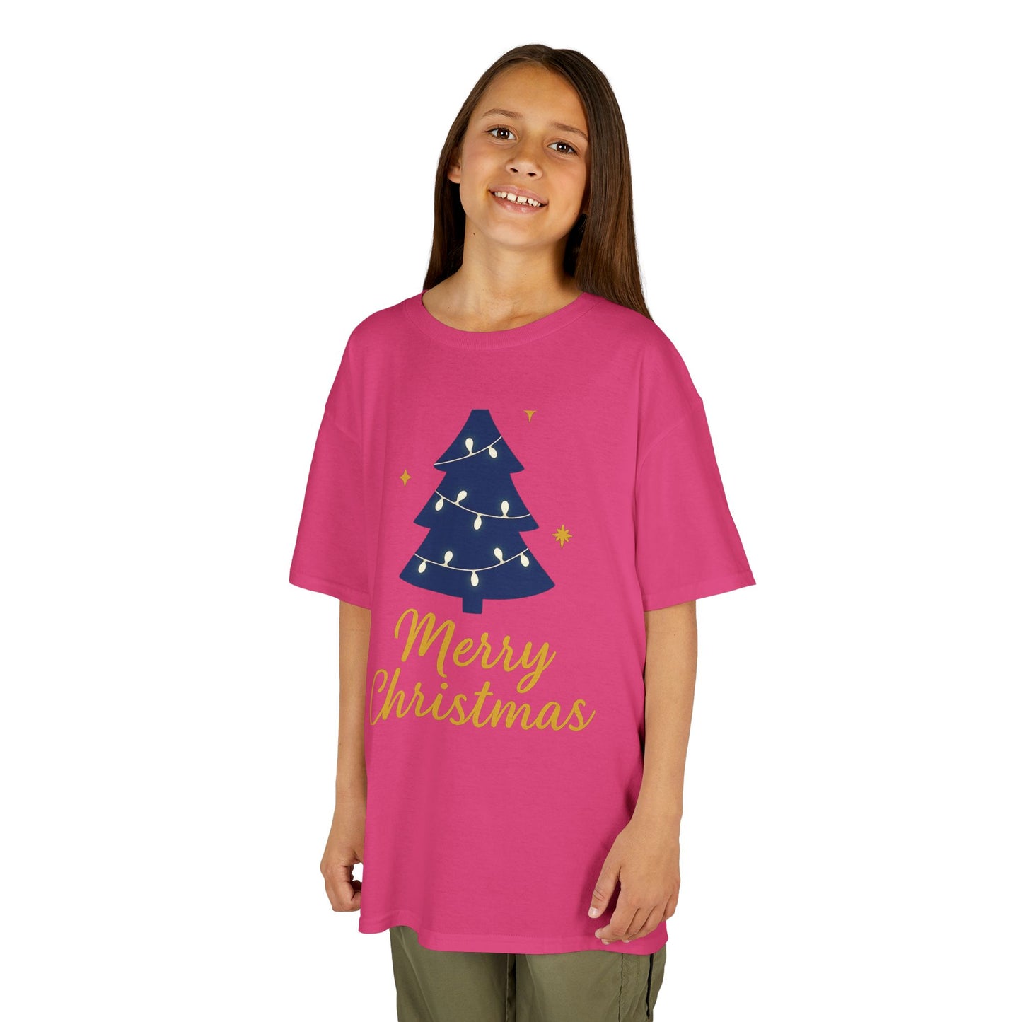 Merry Christmas Kids Heavy Cotton Tee – Christian Holiday Shirt for Children