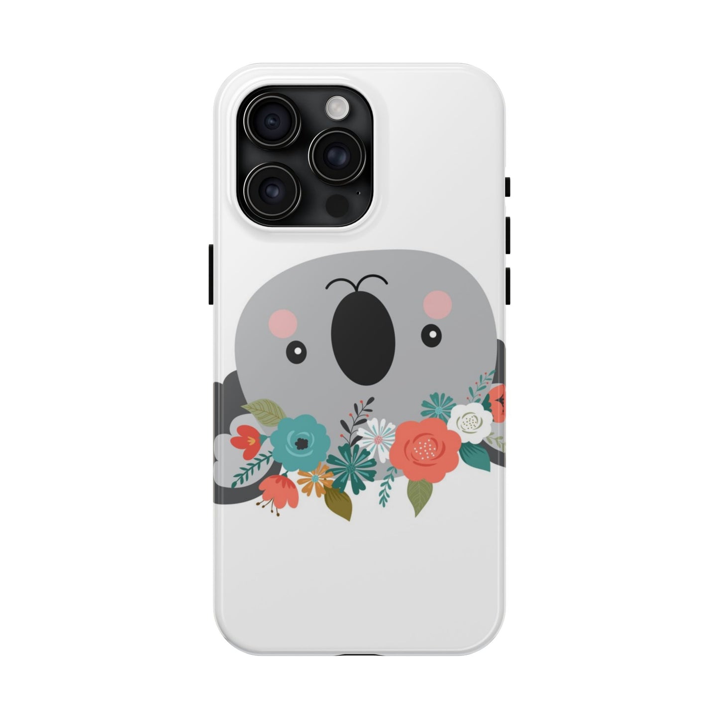 Cute Koala Floral Tough Phone Cases, Smartphone Protection, Nature Lover Gift, Animal Design, Koala Phone Cover