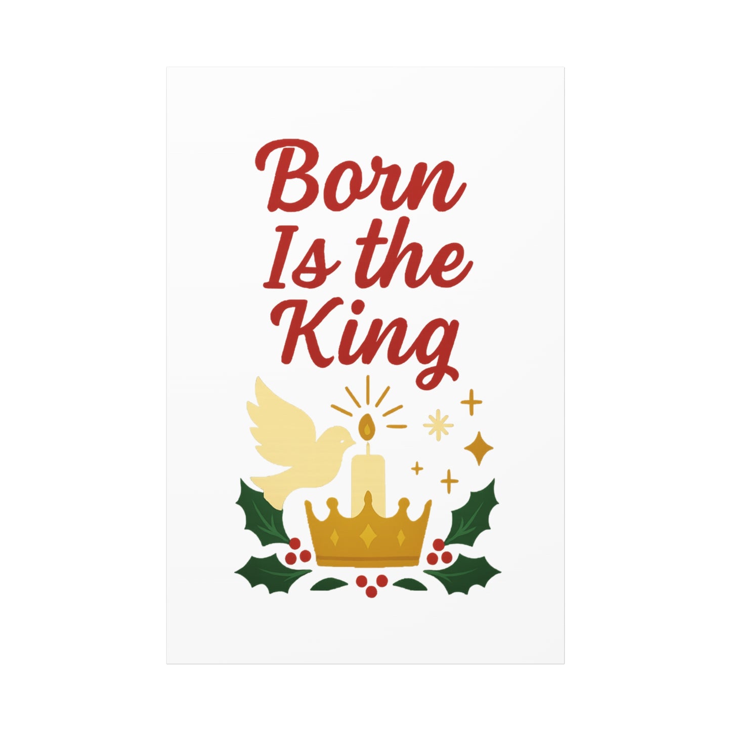 Born Is the King – Christian Christmas Canvas Wall Art for Holiday Decor.