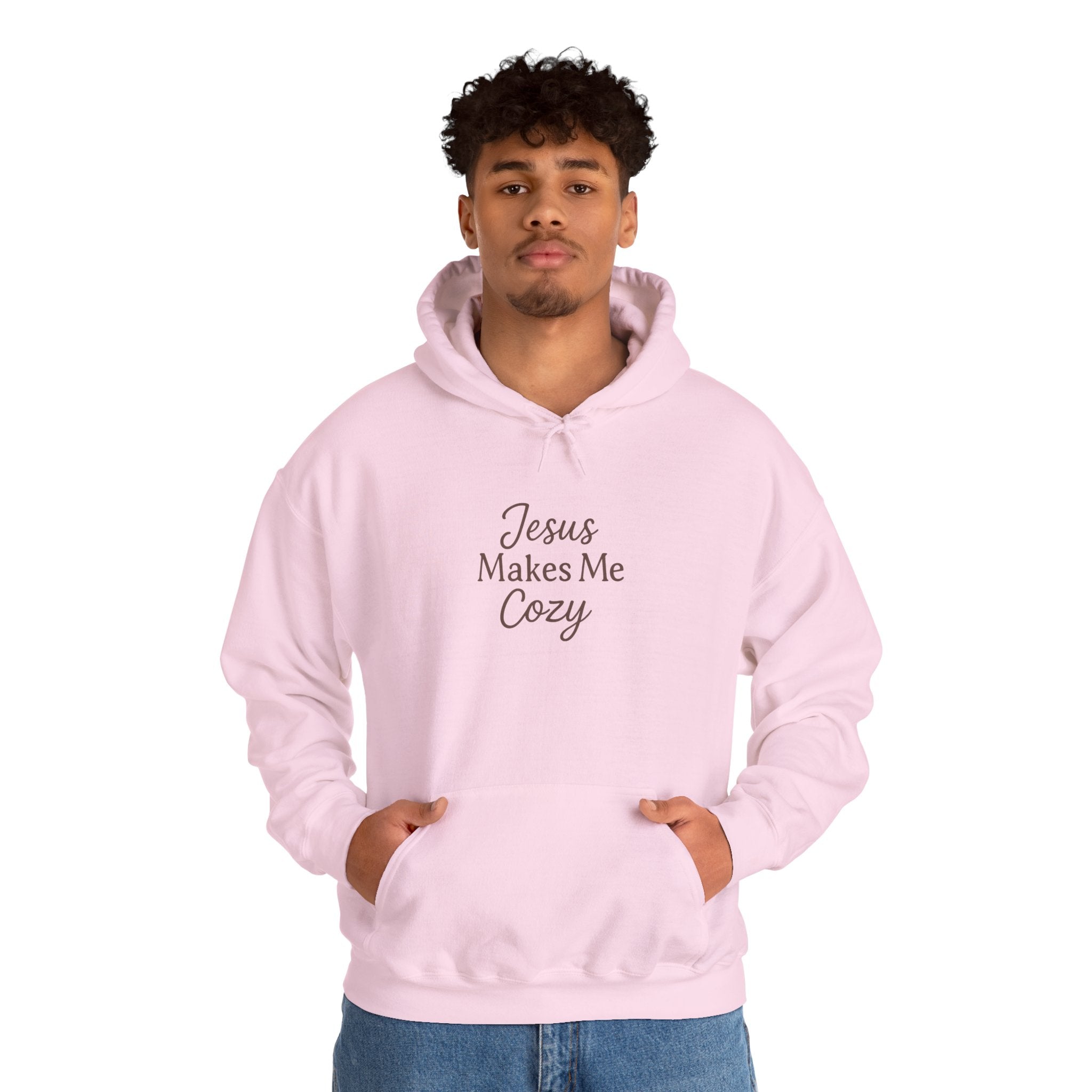 Jesus Makes Me Cozy Hooded Sweatshirt | Christian Faith Hoodie | Lexad Designs I Comfort Pullover