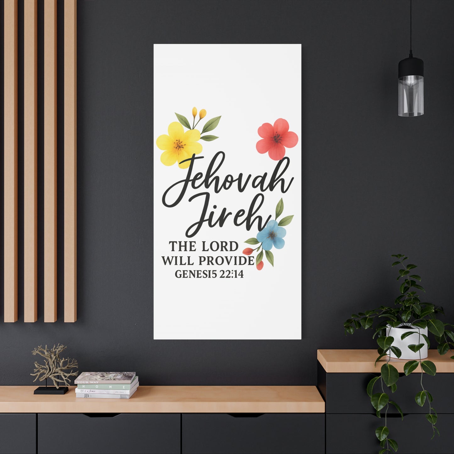 Jehova Jireh Wall Art – Genesis 24:14 Scripture Print for Home Decor Matte Canvas, Stretched, 1.25"