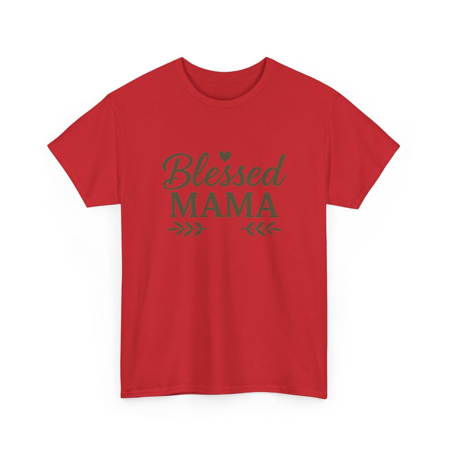 Blessed Mama Heavy Cotton Tee – Christian Faith Shirt for Moms | Soft & Stylish Everyday Wear