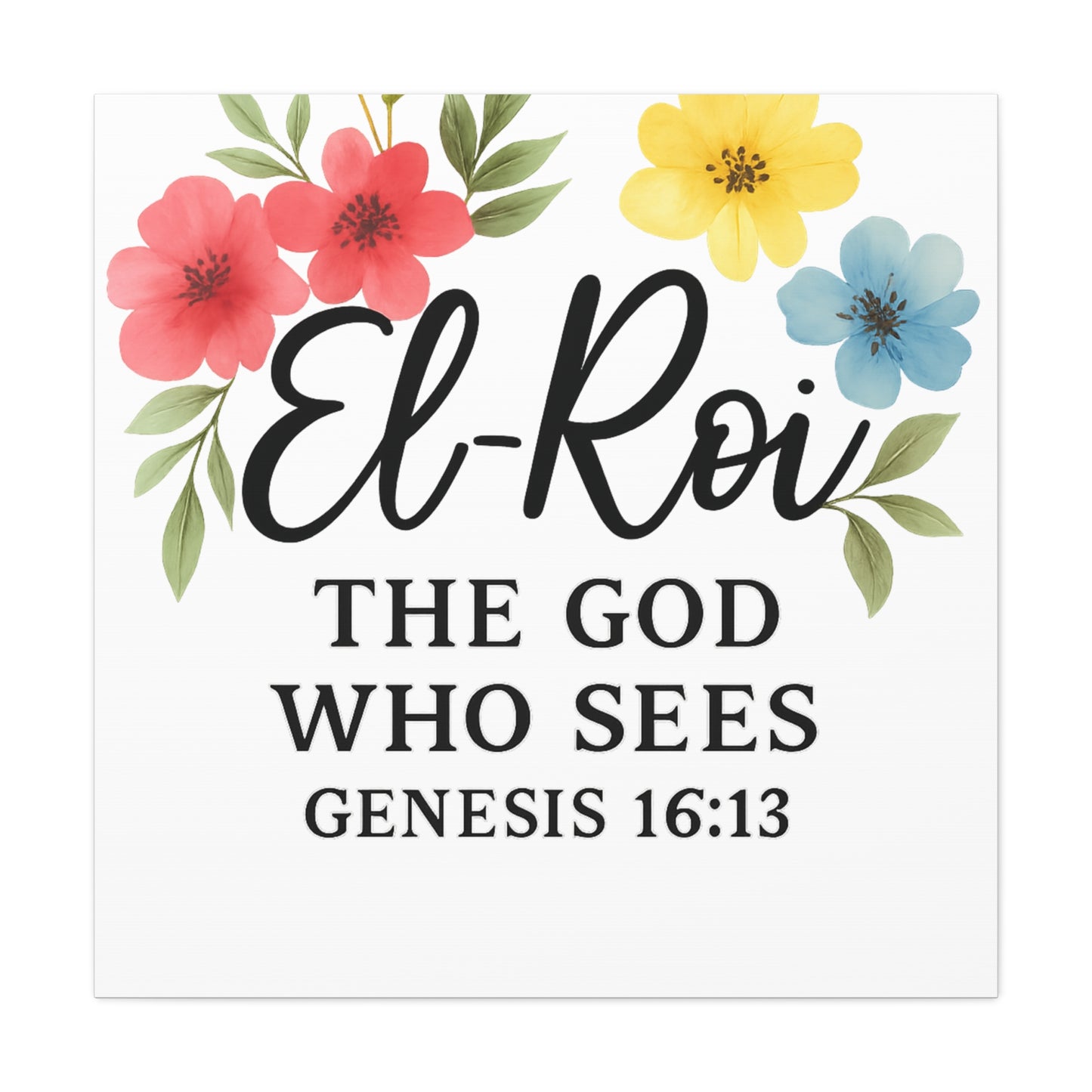 El-Roi Wall Art – The God Who Sees | Genesis 16:13 Christian Decor Matte Canvas, Stretched, 1.25"