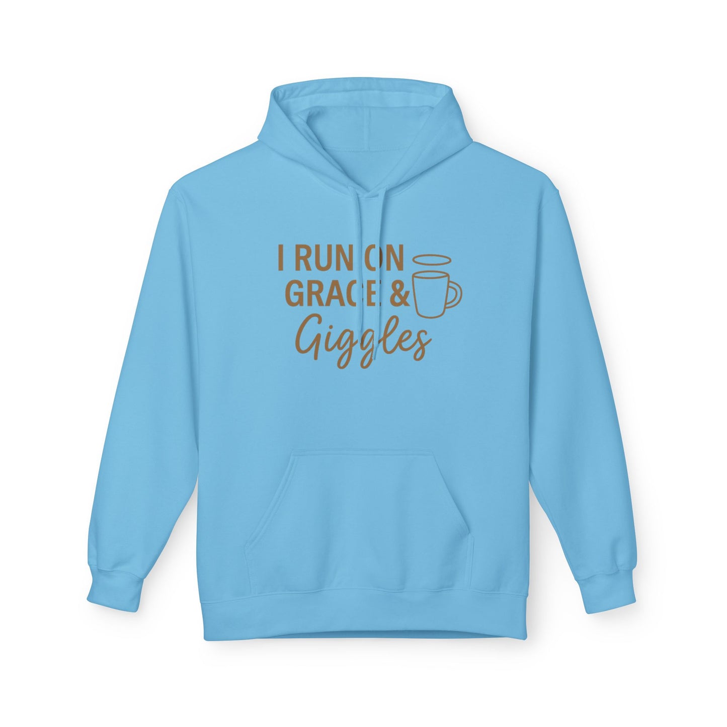 I Run on Grace and Giggles Hoodie – Funny Christian Sweatshirt for Joyful Believers.